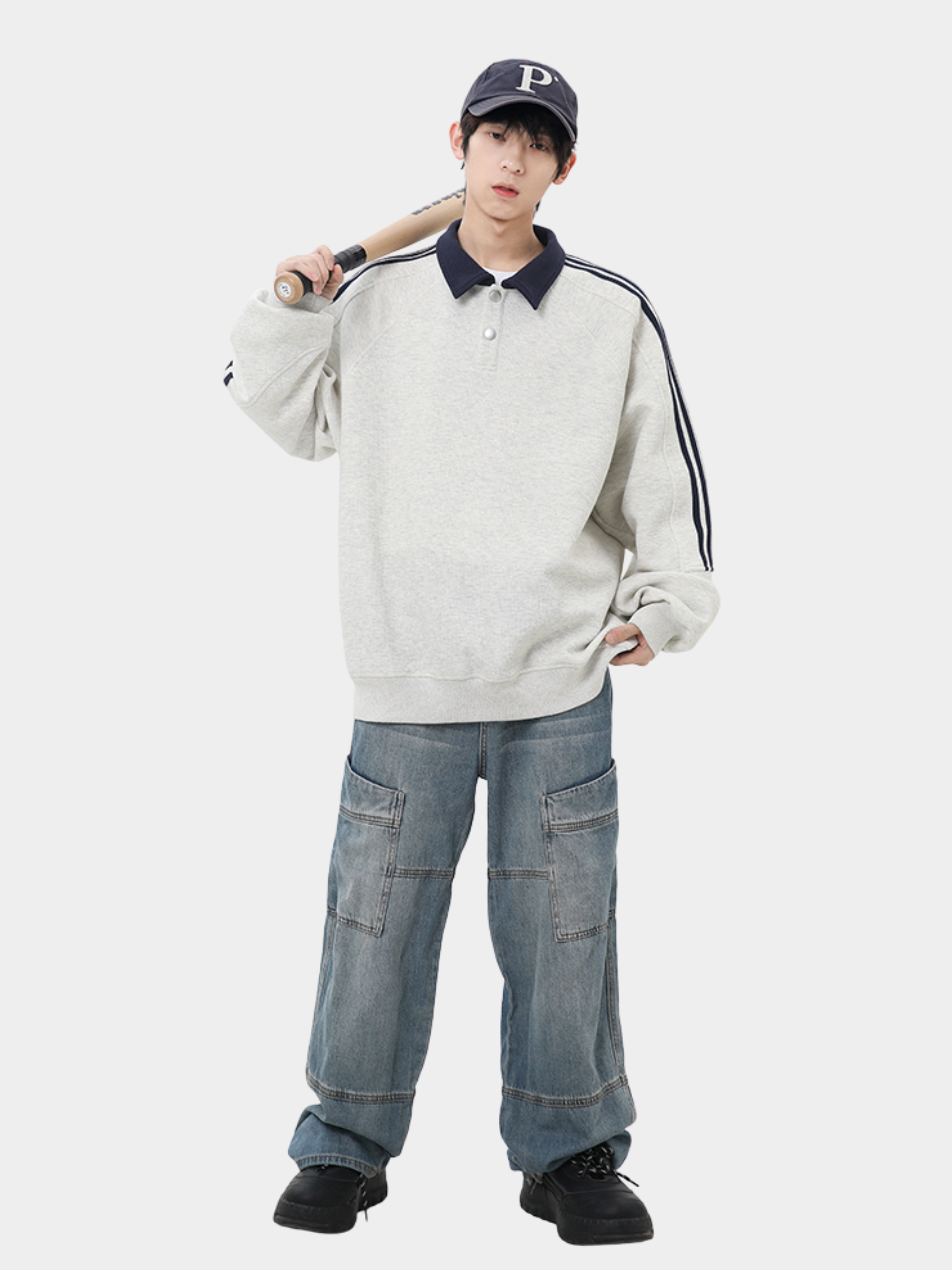DryFlask - Men's Polo Collar Pullover Sweatshirt
