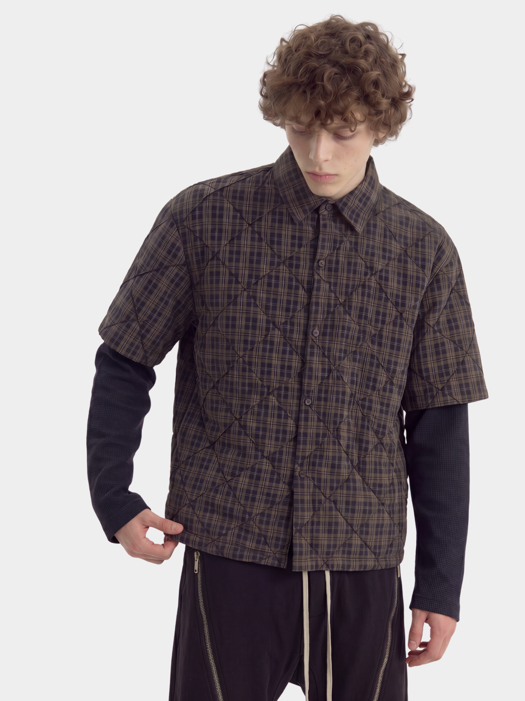WaterPod - Men's Layered Plaid Relaxed Shirt