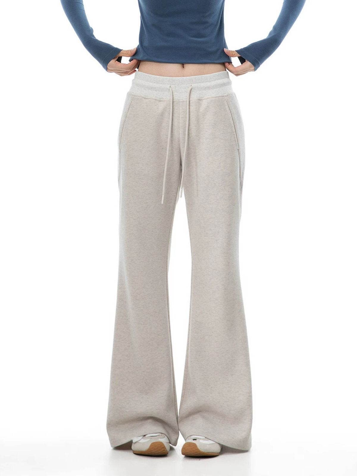 Slatepath - Women's Draped Cotton-Blend Slight Flare Yoga Pants