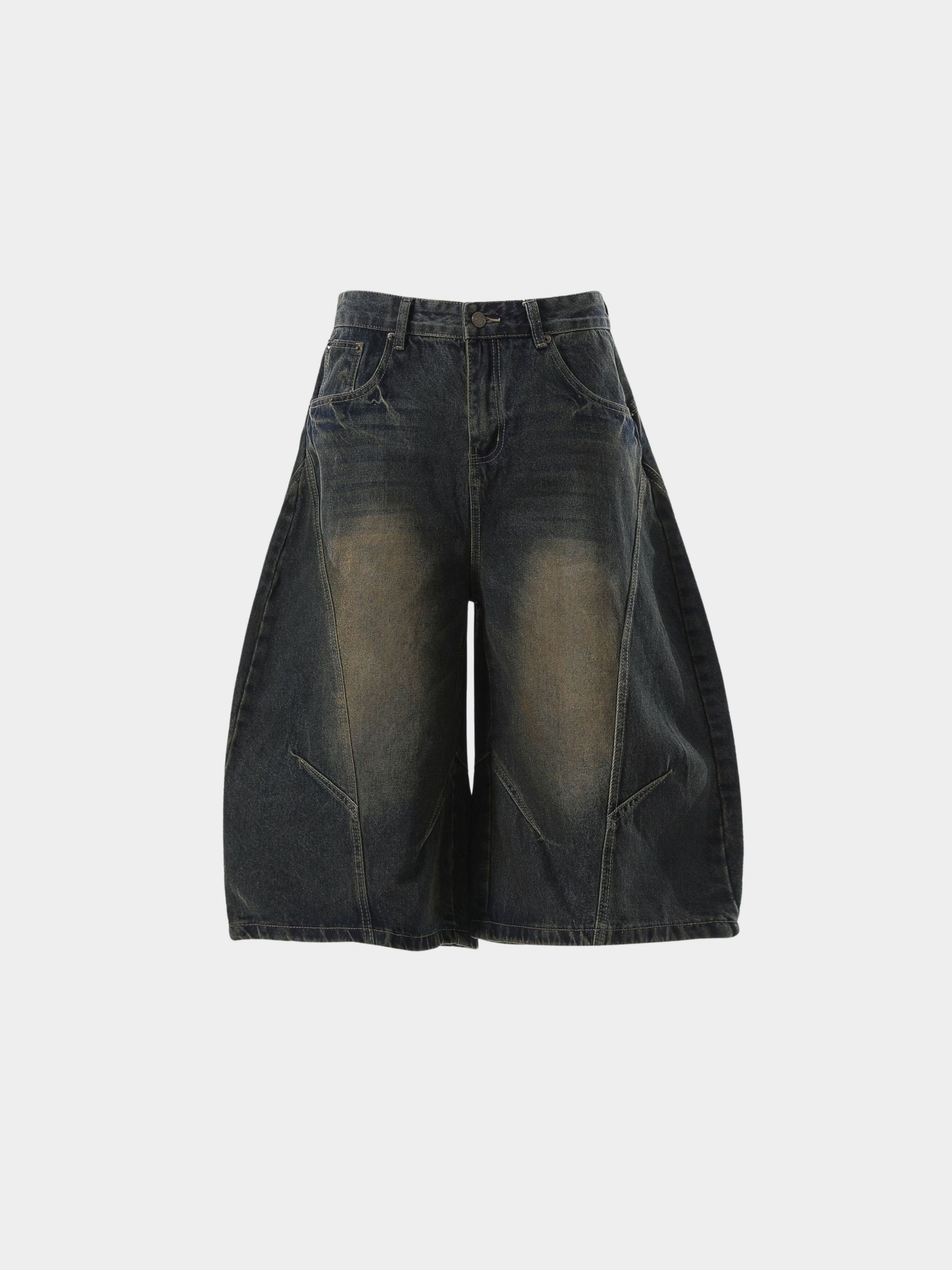 BaseTent - Men's Curved Wide-Leg 7/8 Denim Pants GONGGAR SPORTS