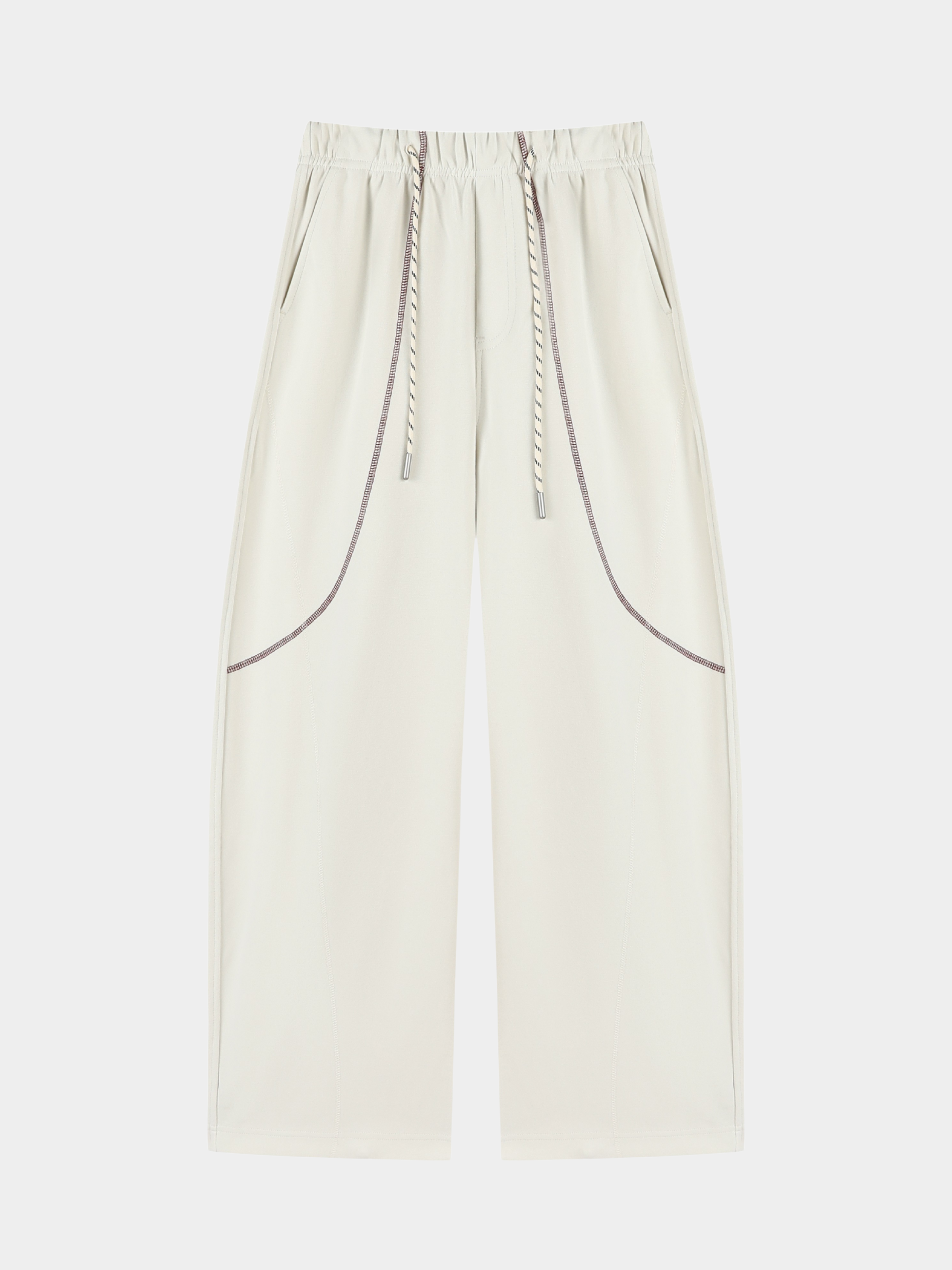 FrostField - Unisex Color-Stitch Contrast Relaxed Straight Sweatpants