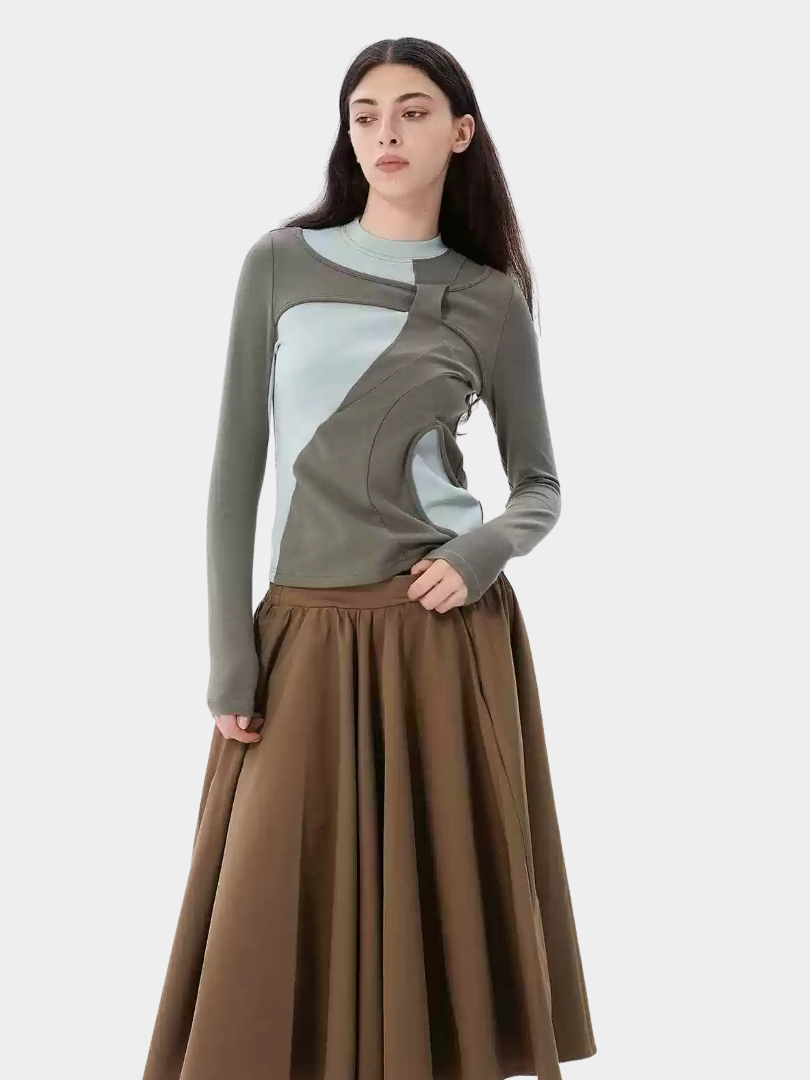 Canyonloop - Women's Asymmetric Color-Block Layered Base Top