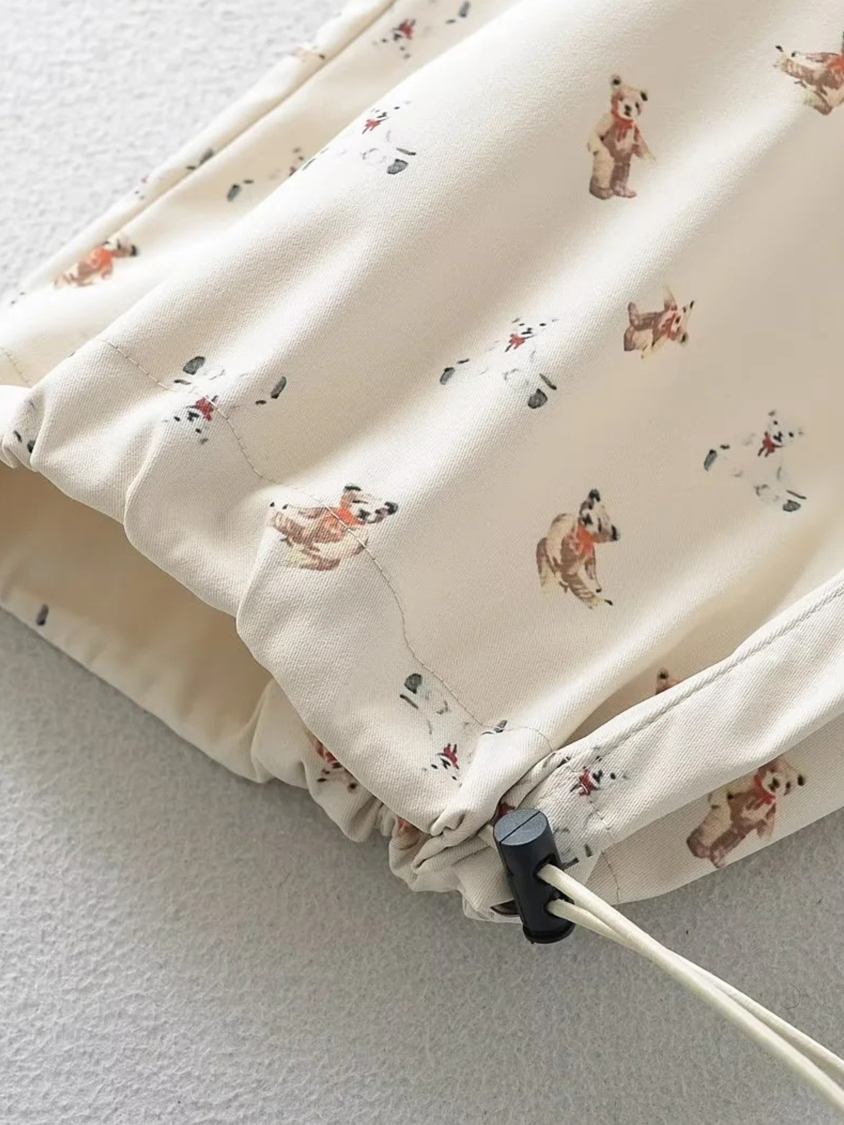 WolfCase - Women's Bear Print Drawstring Cargo Pants