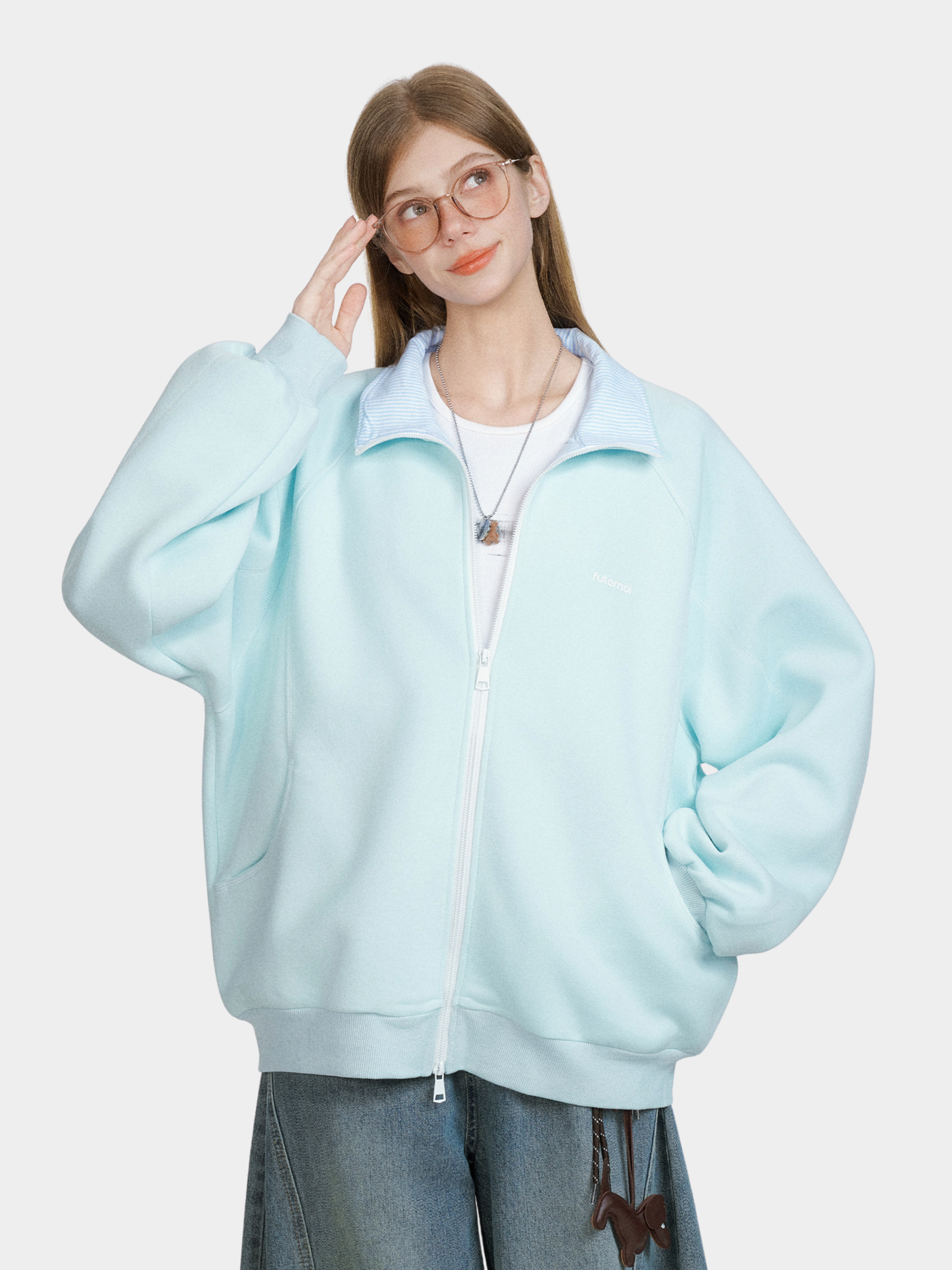 Cragzone - Women's Cotton-Blend Zip-Up Stand-Collar Jacket –