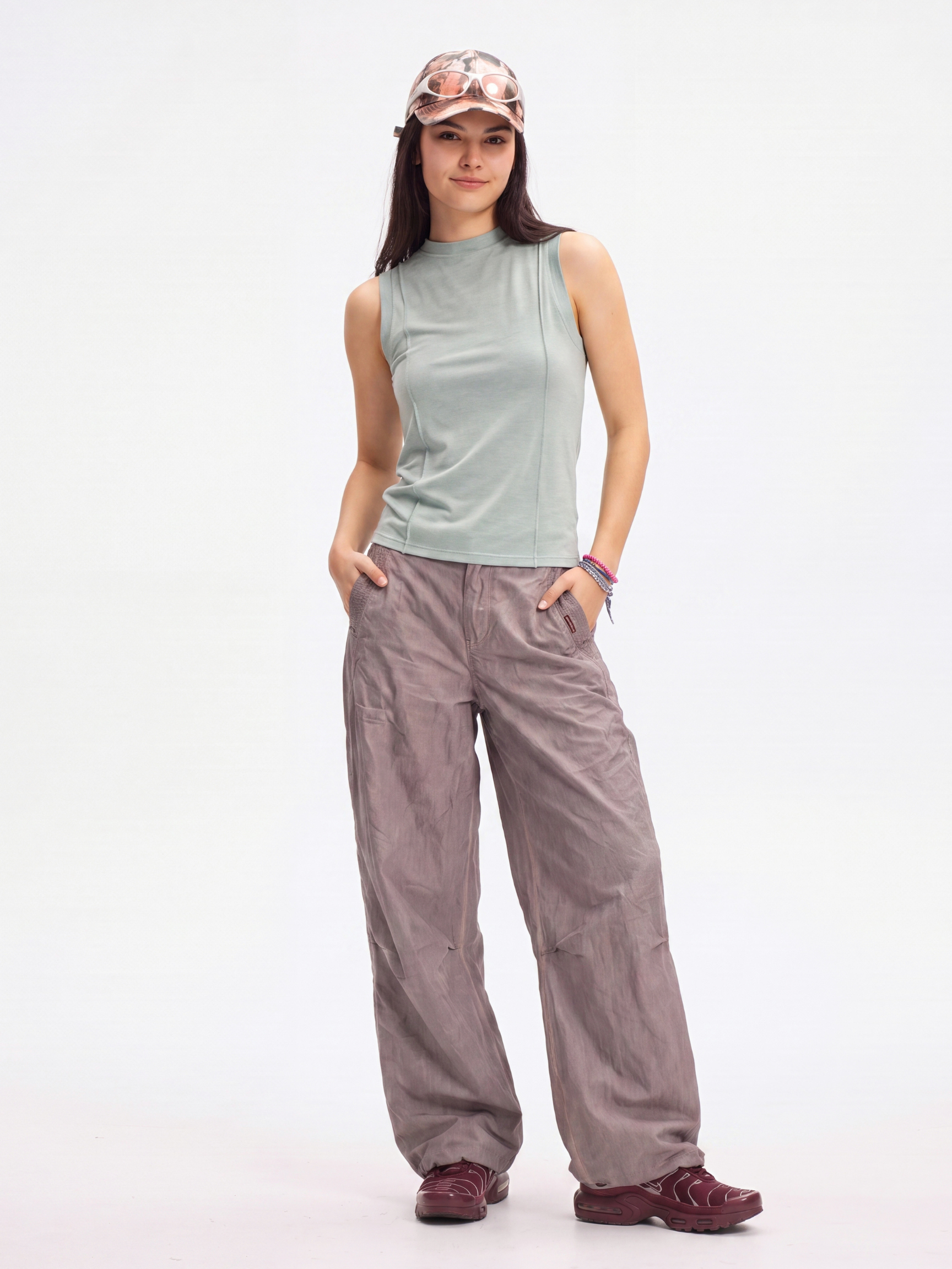 KitSway - Women's UPF 50+ Vintage Wash Curved-Leg Pants