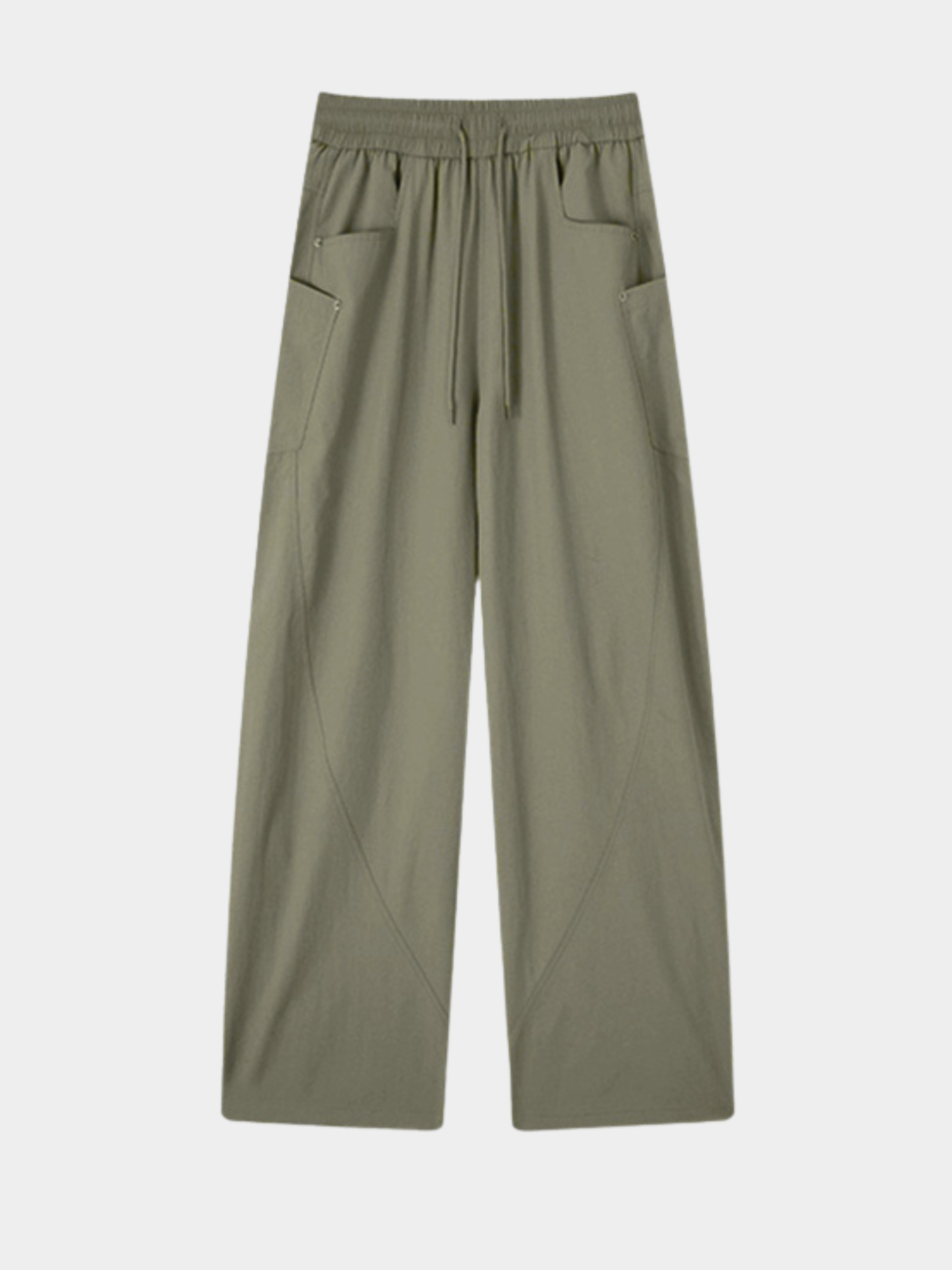 Rocky - Women's Multi-Pocket Contrast-Stitch Loose Straight Scimitar Pants