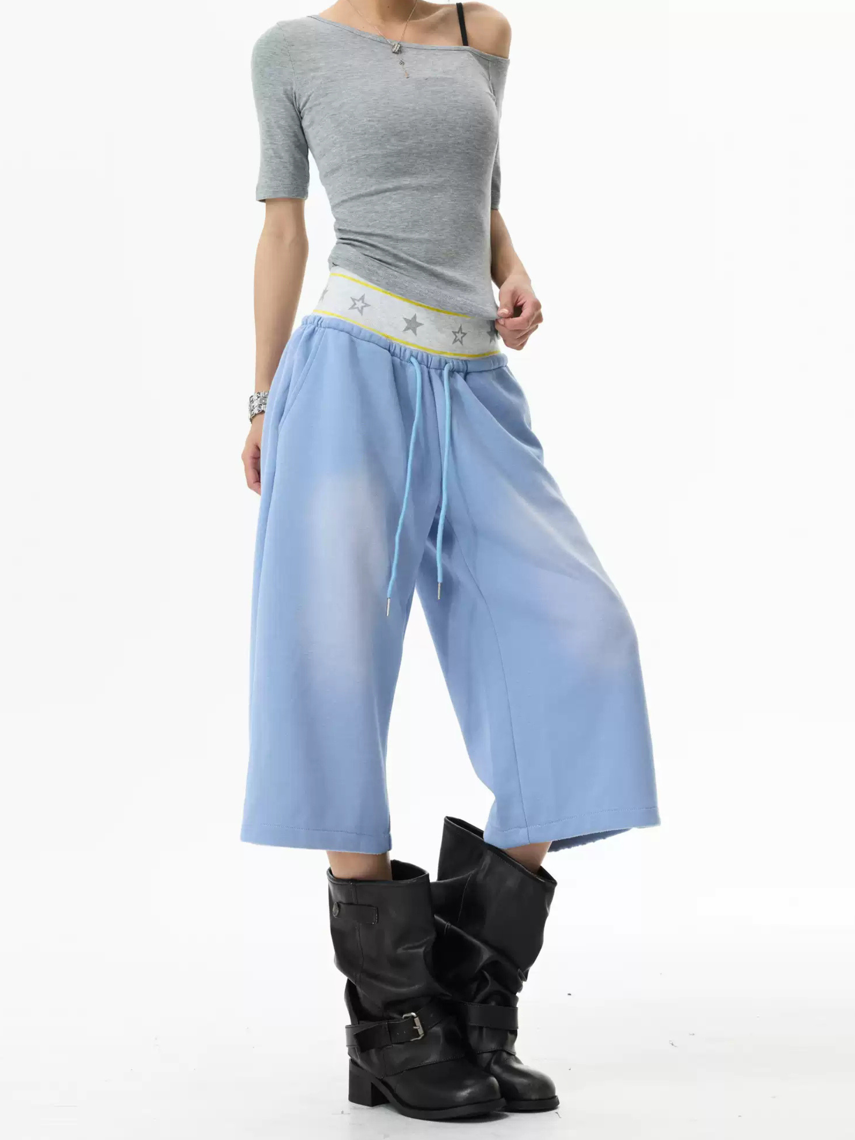 SprintCut - Women's Star Ribbed High-Waist Mid-Length Shorts