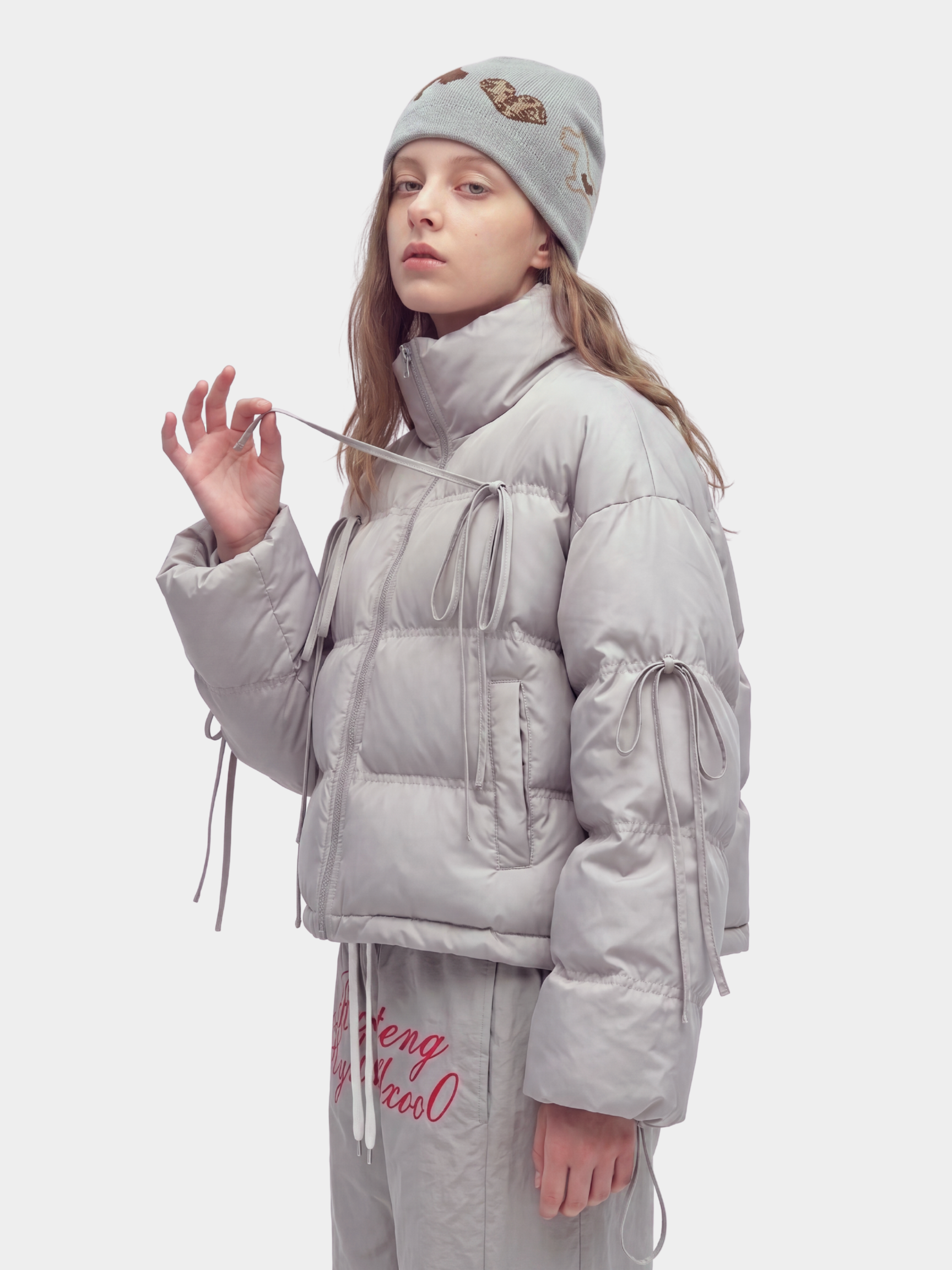 RavenMark - Women‘s Tassel Tie-Front Short Padded Jacket