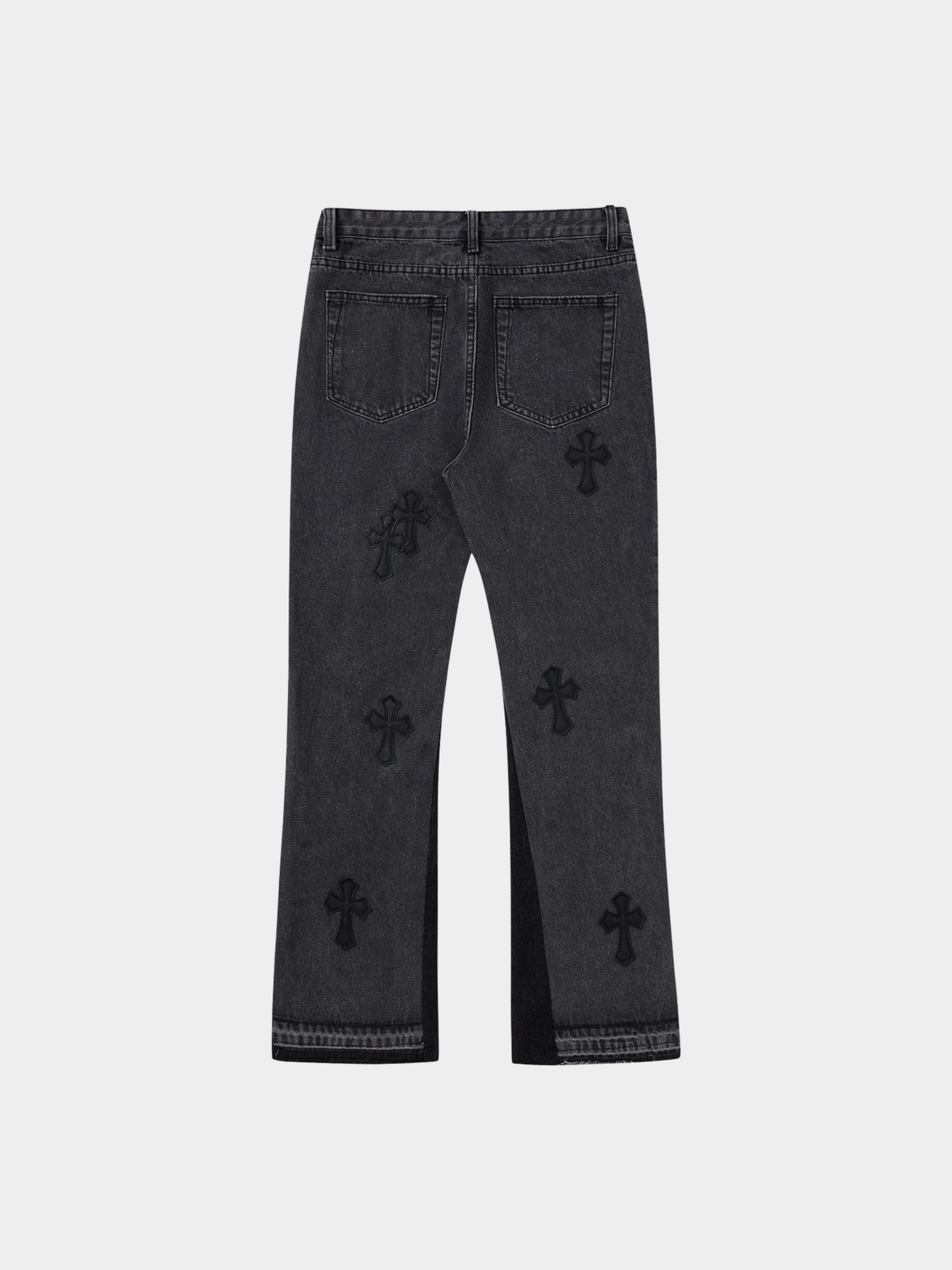 Frontier - Men's Cross-Stitch Flared Denim Jeans GONGGAR SPORTS