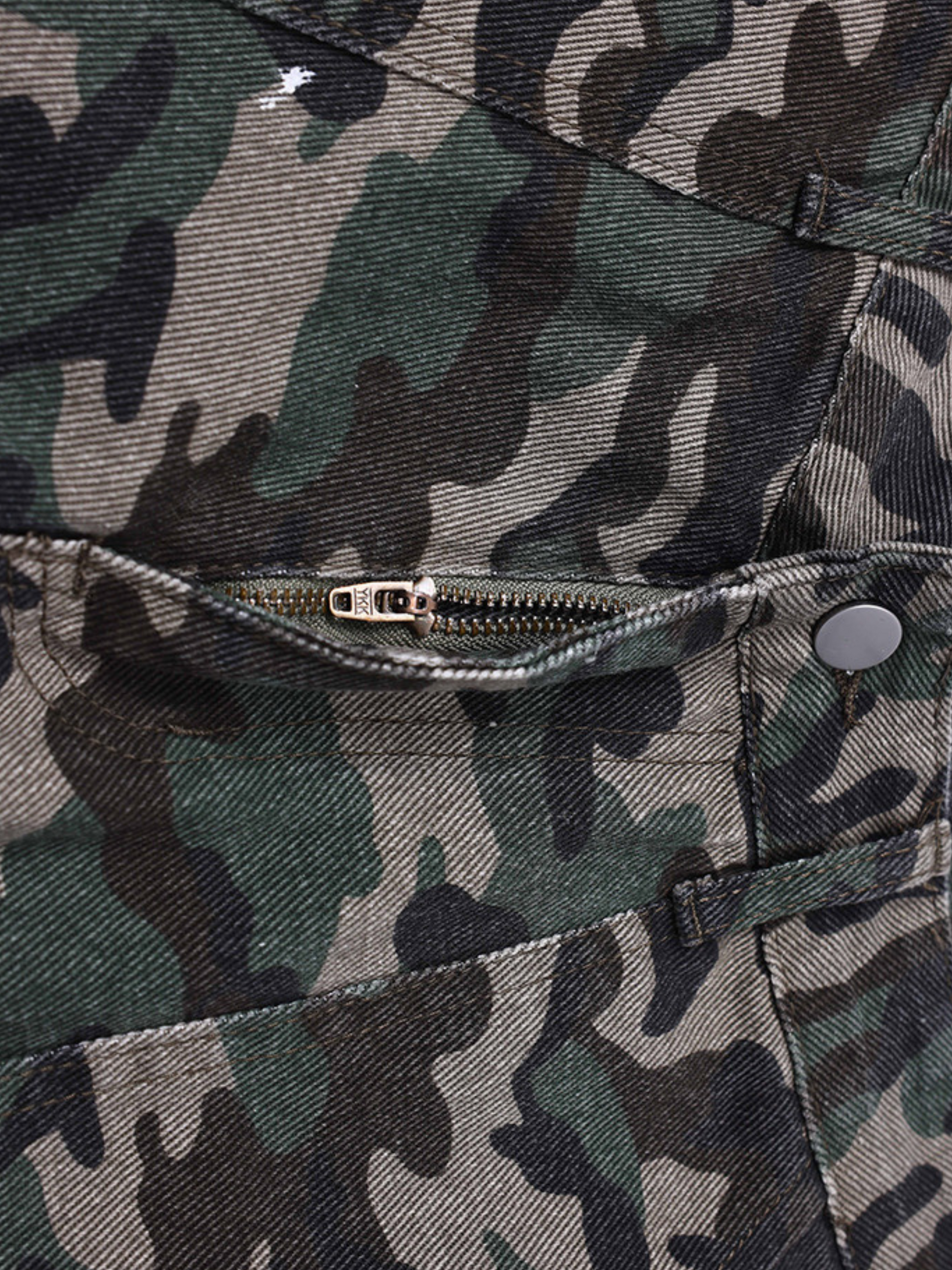 Beacon -Men's Distressed Camouflage Denim Shorts GONGGAR SPORTS