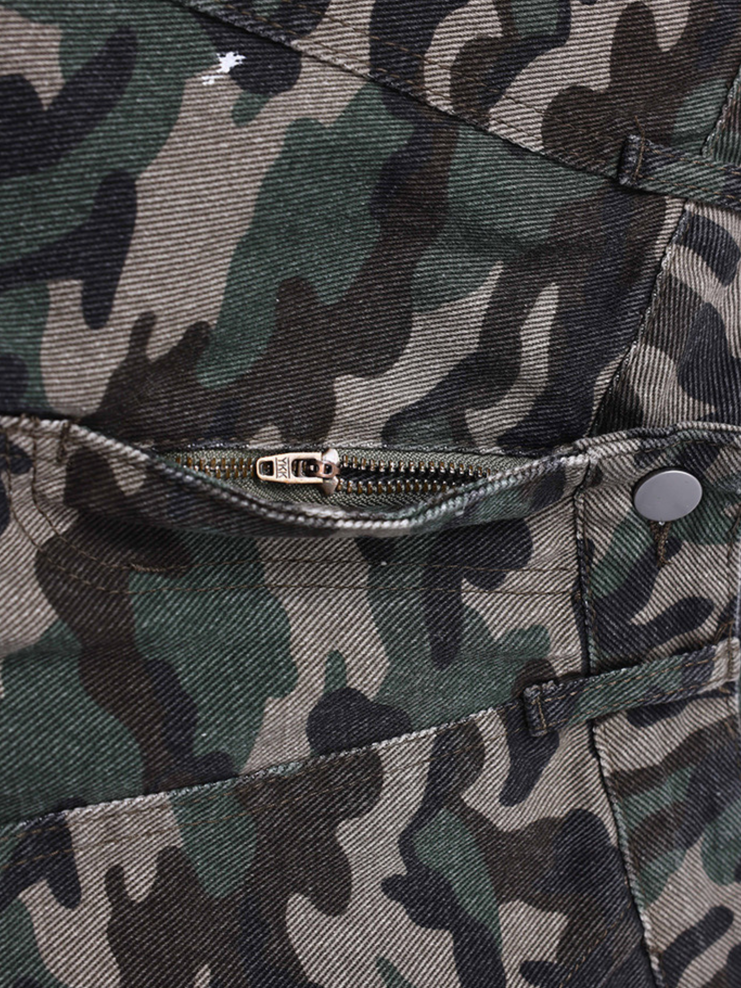Beacon -Men's Distressed Camouflage Denim Shorts GONGGAR SPORTS