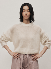 Ashzone - Women's Crewneck Wool & Mohair Pullover Sweater