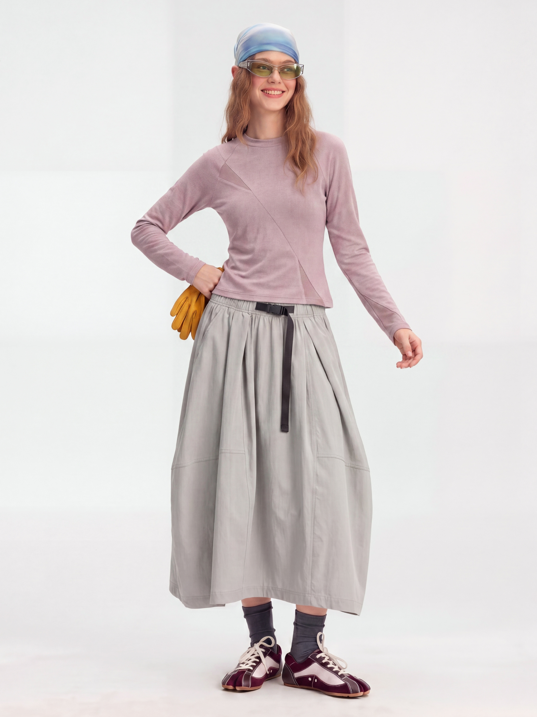 LightLull - Women's UPF50+ Quick-Dry Utility Belt Midi Skirt