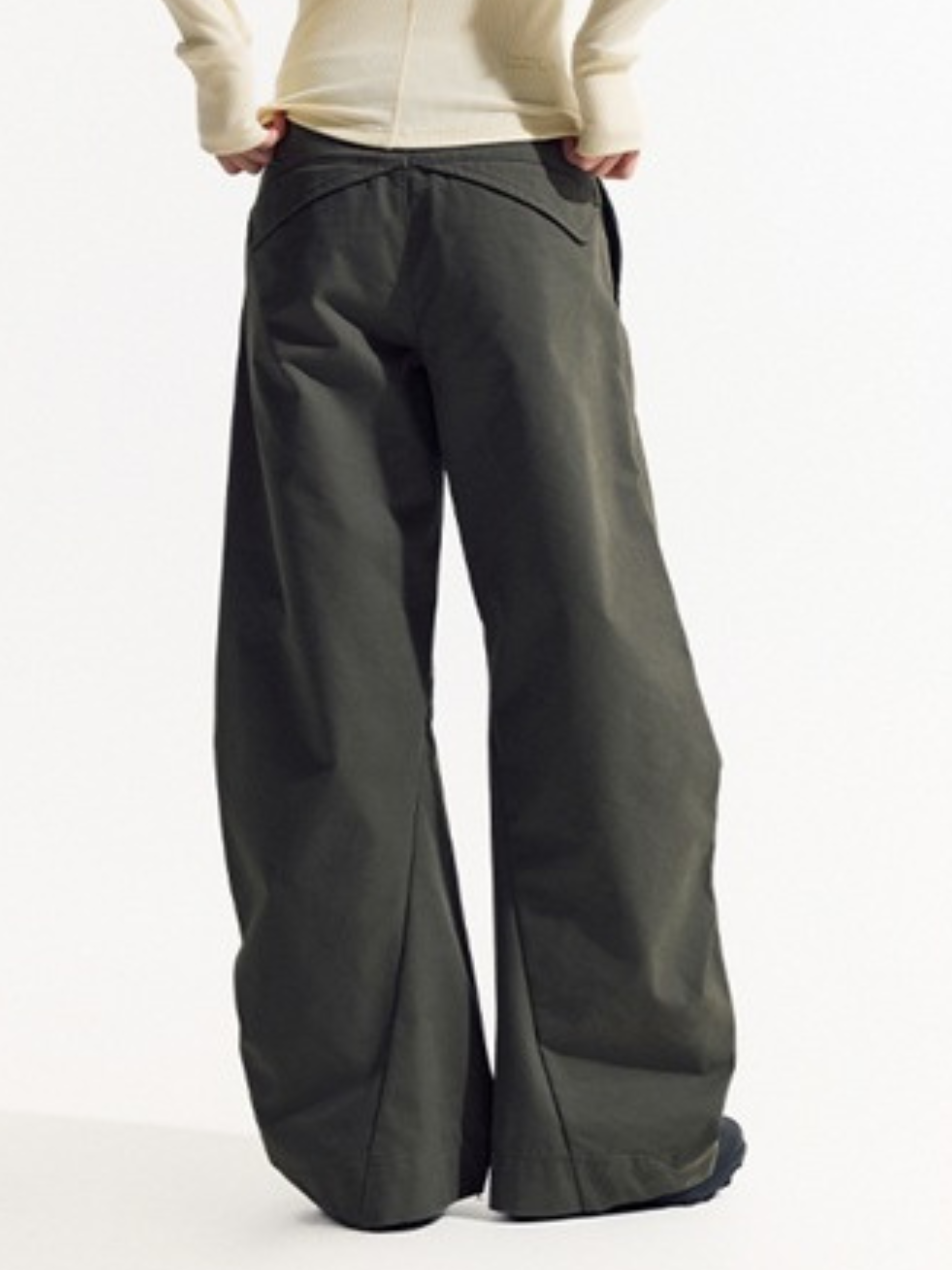 EagleView - Unisex Minimalist Wide-Cut Bamboo Wool Curved Pants GONGGAR SPORTS