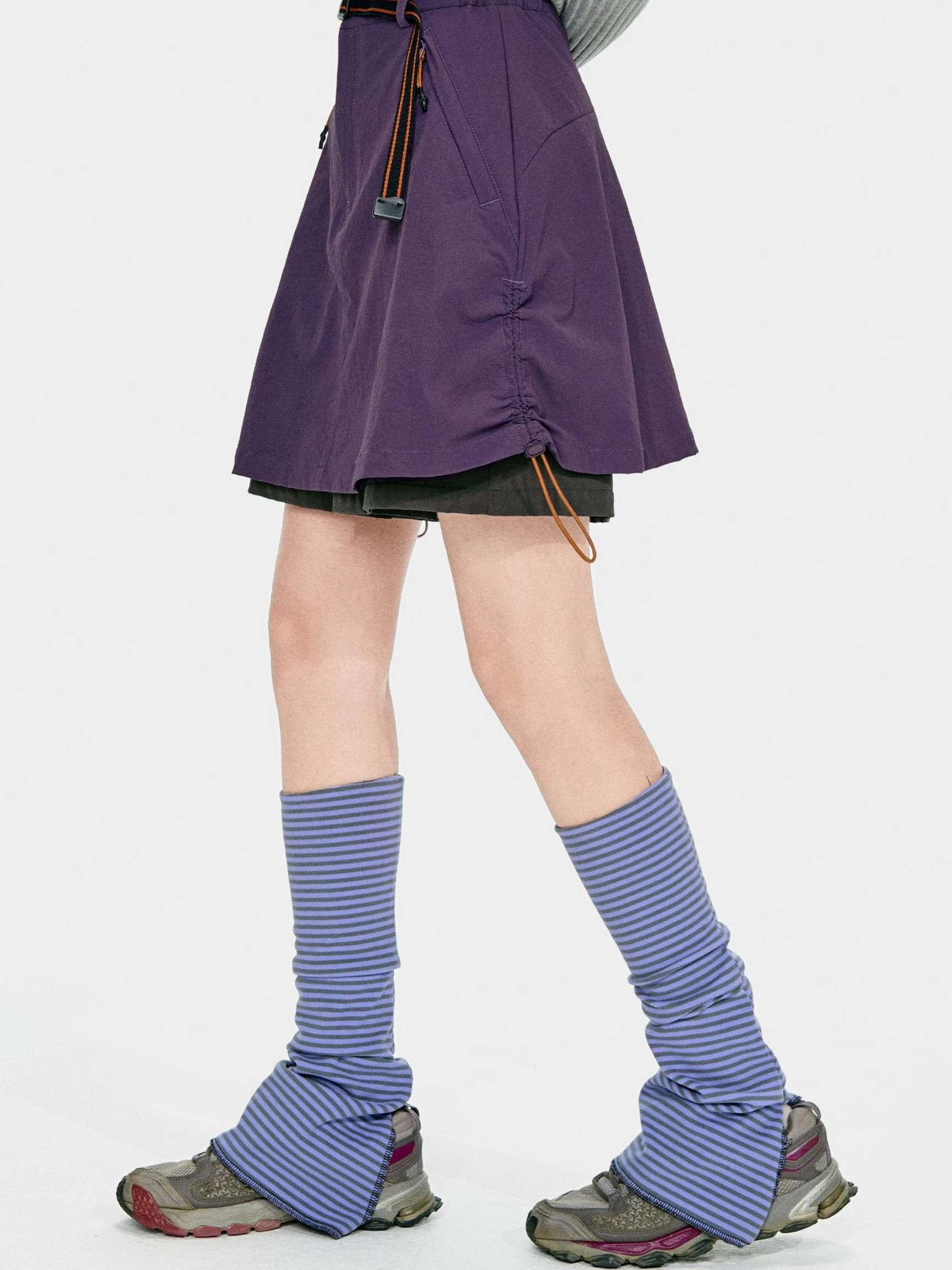 AlpPeak - Color-Block Striped Mid-Calf Leg Warmers