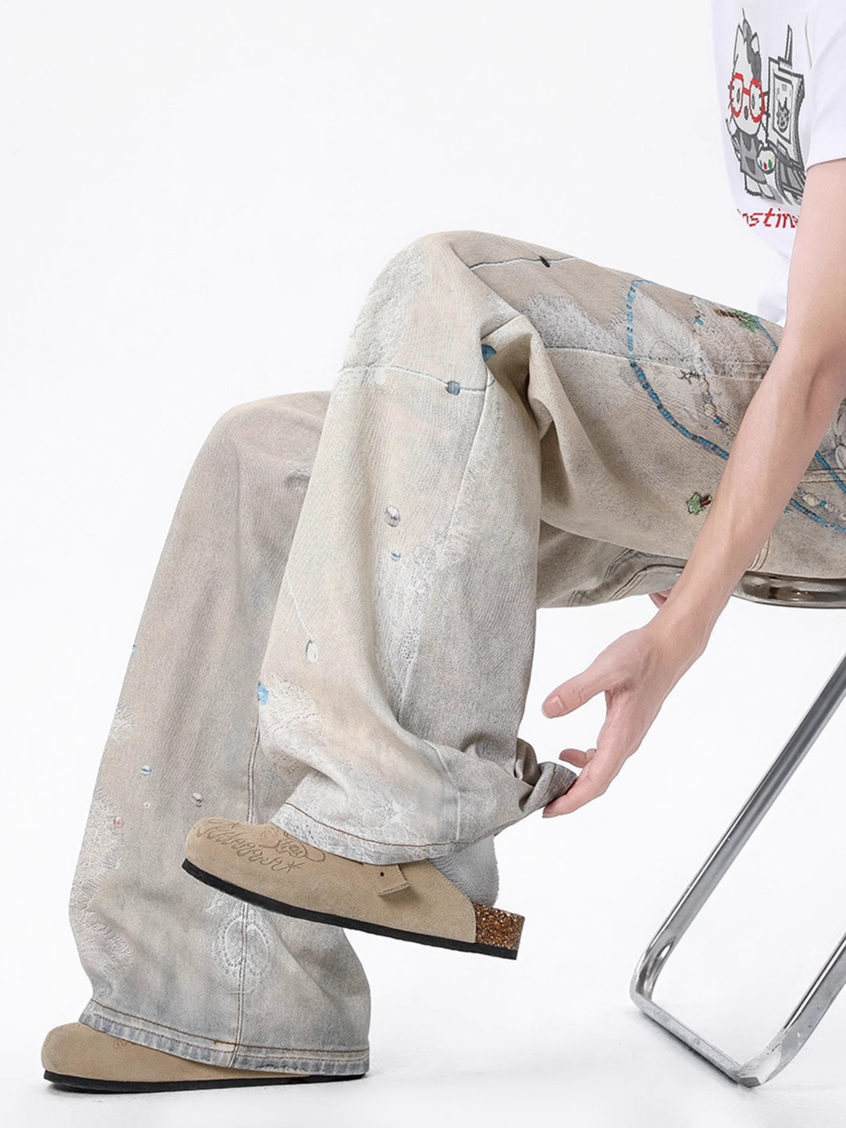 WolfCrate - Women's Pearl Lace Denim Jeans
