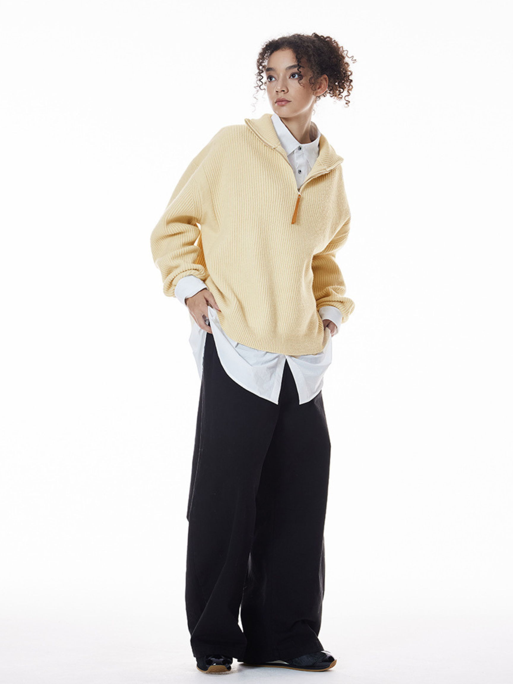 Thistle - Half-Zip High-Neck Knit Sweater