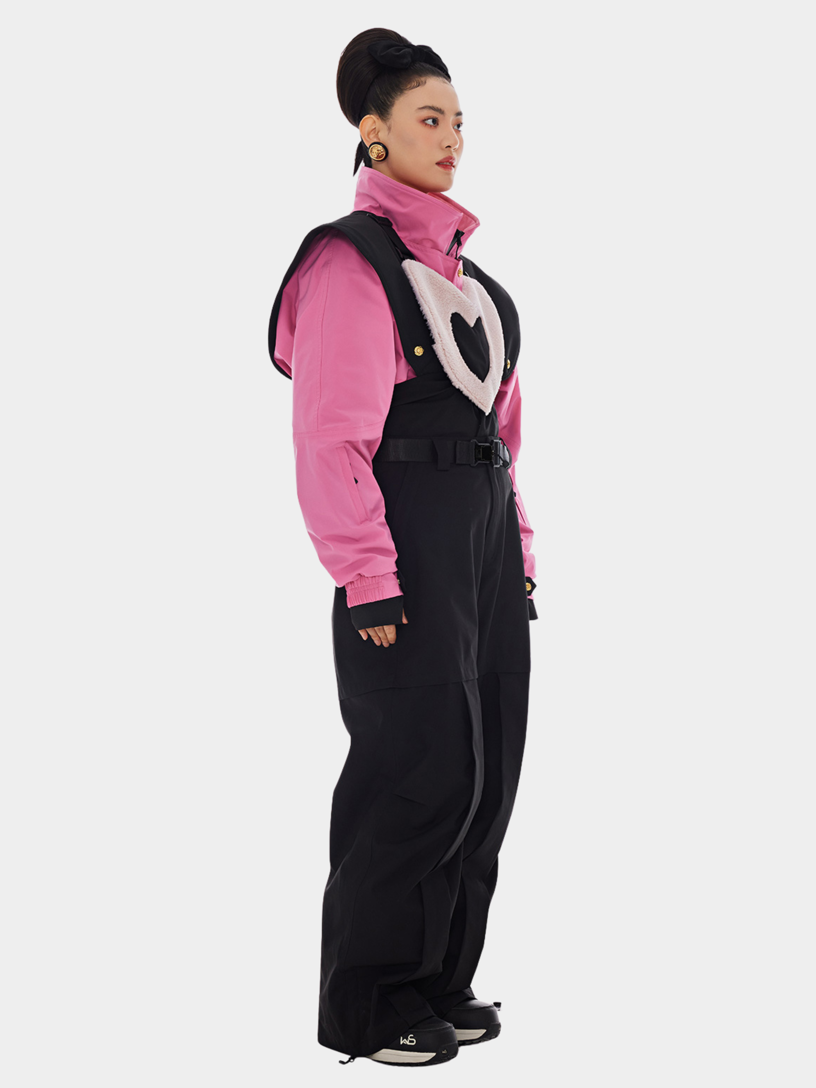 Range - Women's Heart Detail Padded Jacket & Bib Pants Ski Set