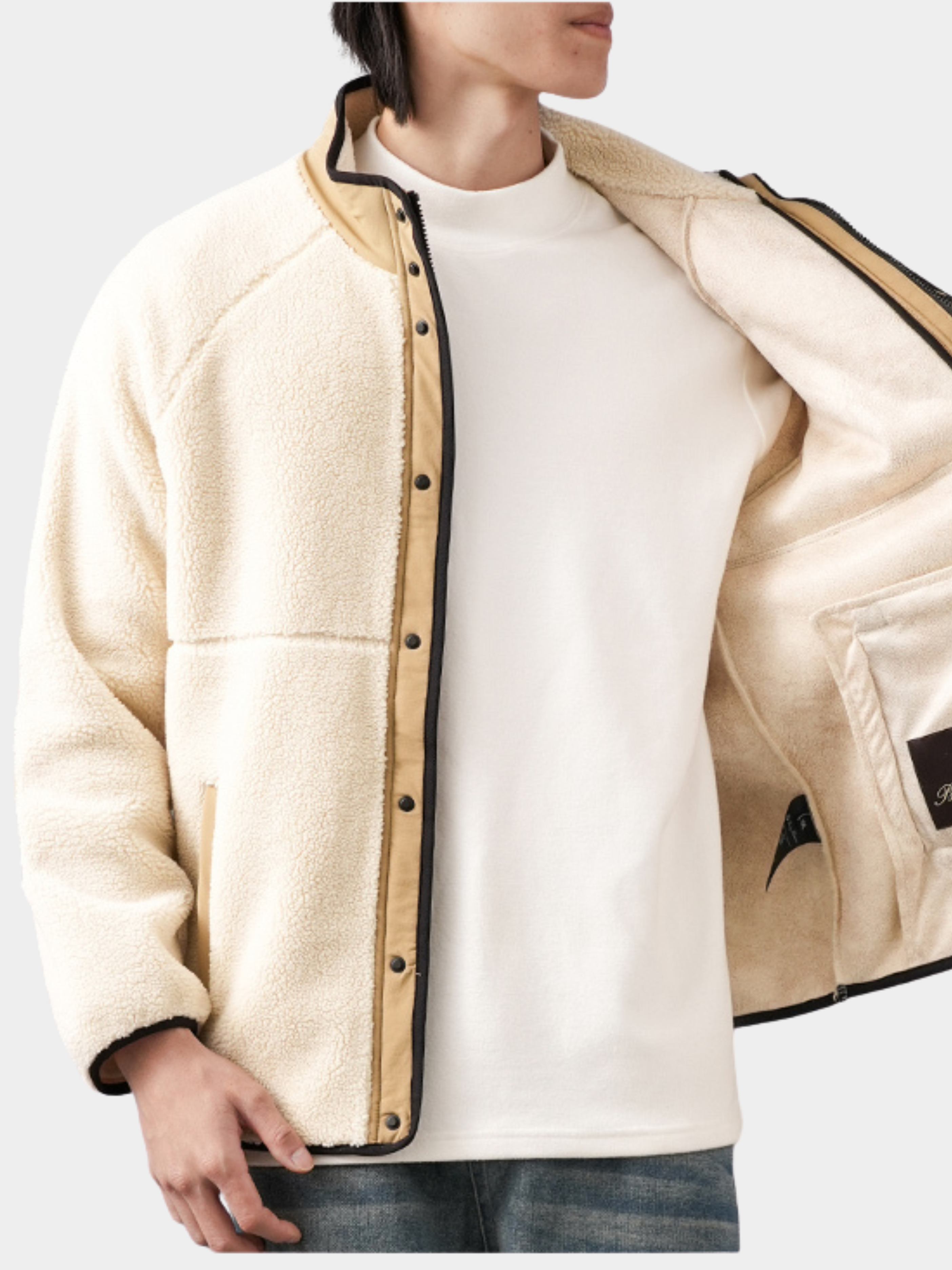 GlowBag - Men's Faux Shearling Thermal Stand Collar Jacket