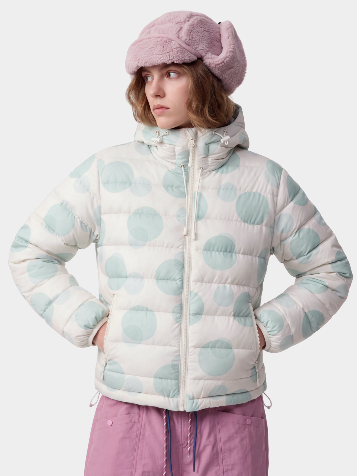 DotMist - Women's Lightweight Water-Repellent 90% White Duck Down Jacket