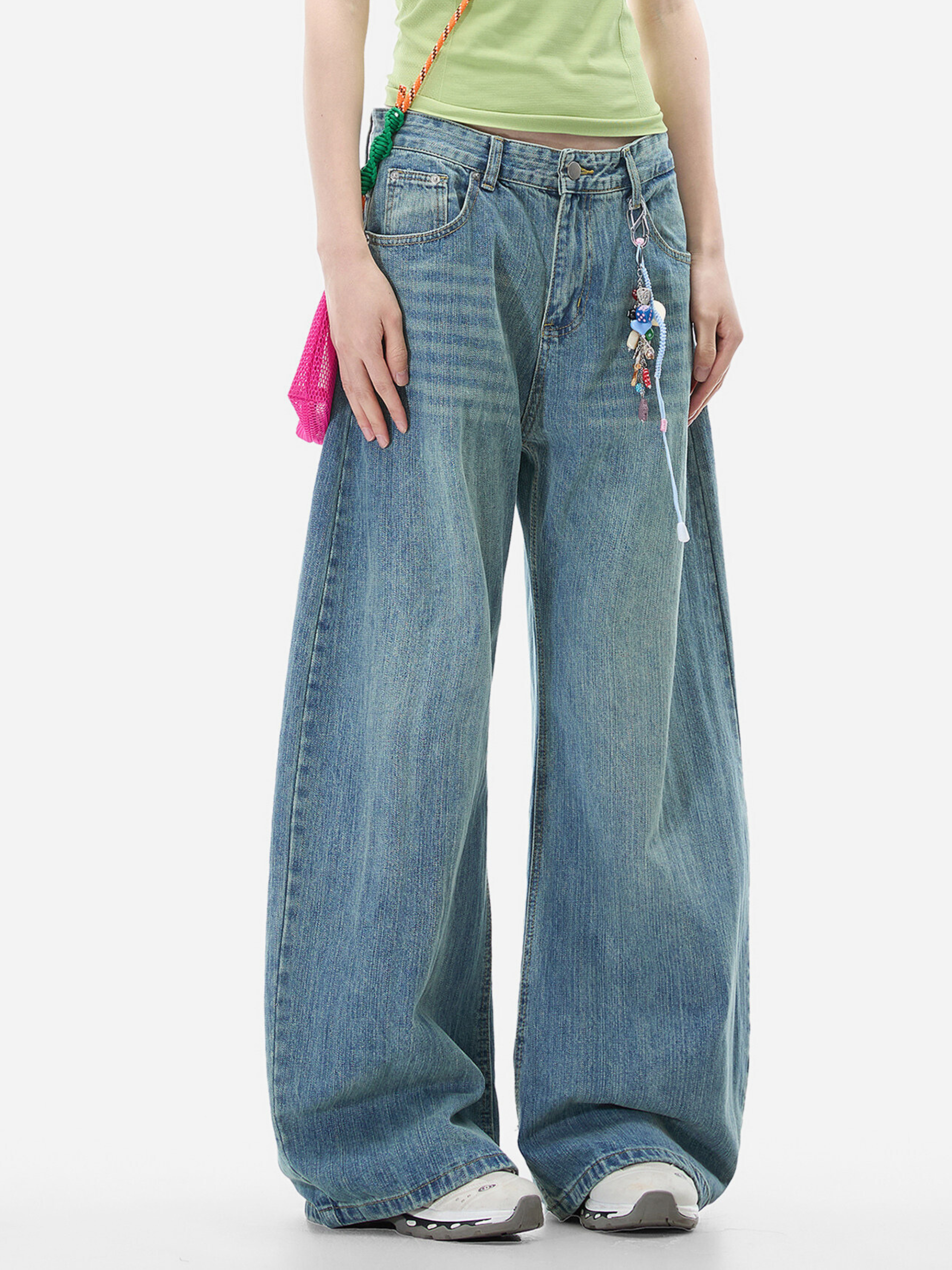 LowFell - Women's Washed Relaxed Straight-Leg Denim Jeans