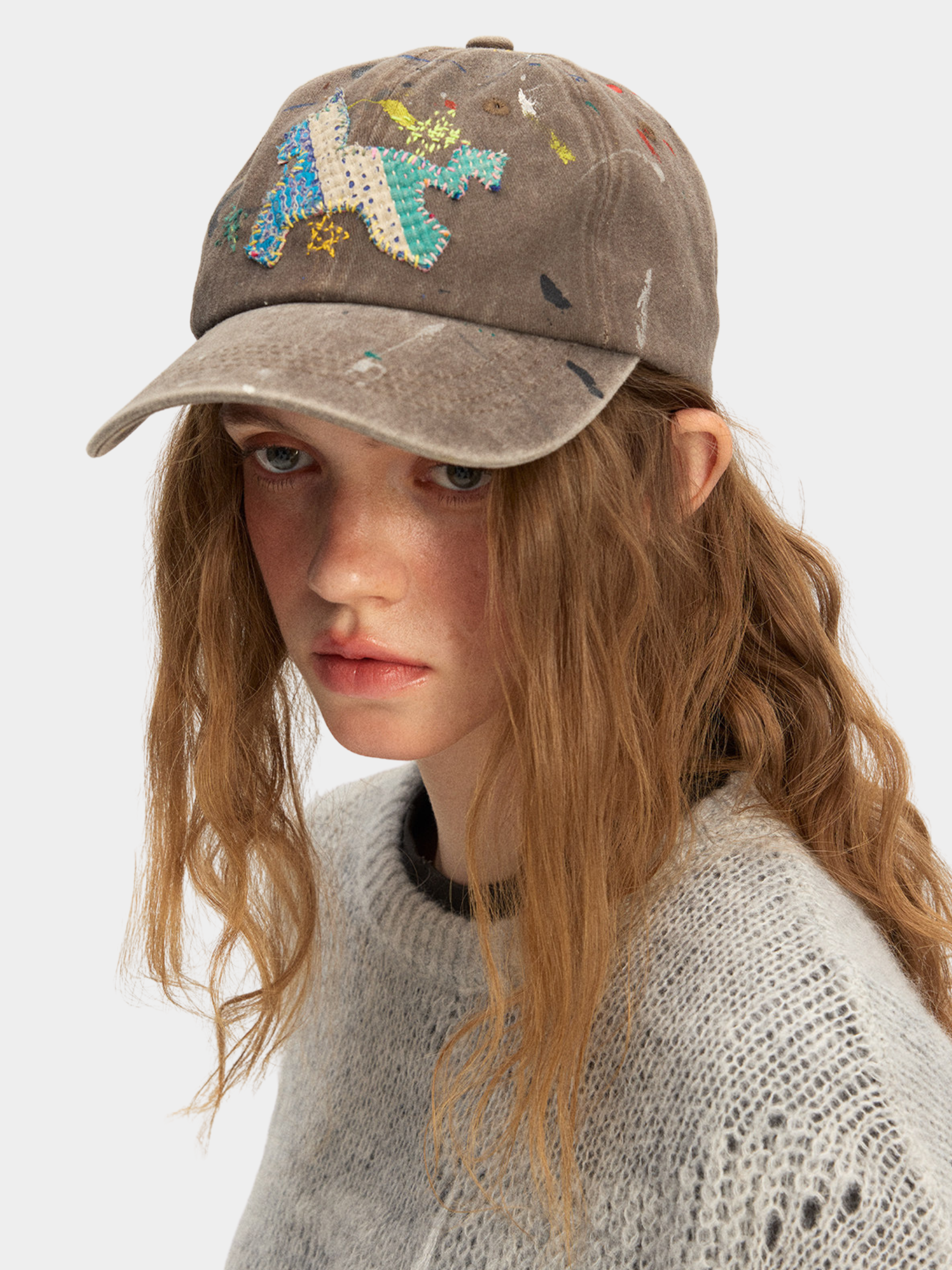 ArtSway - Hand-Embroidered Splatter Wash Baseball Cap