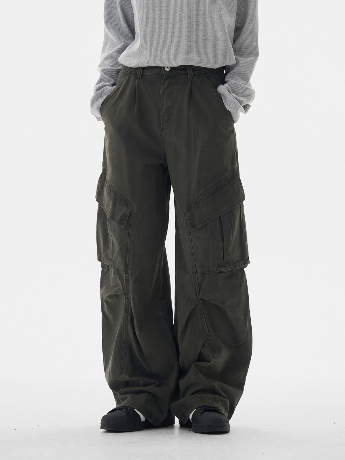 WideDrift - Abrasion-Resistant Multi-Pocket Cotton Cargo Pants