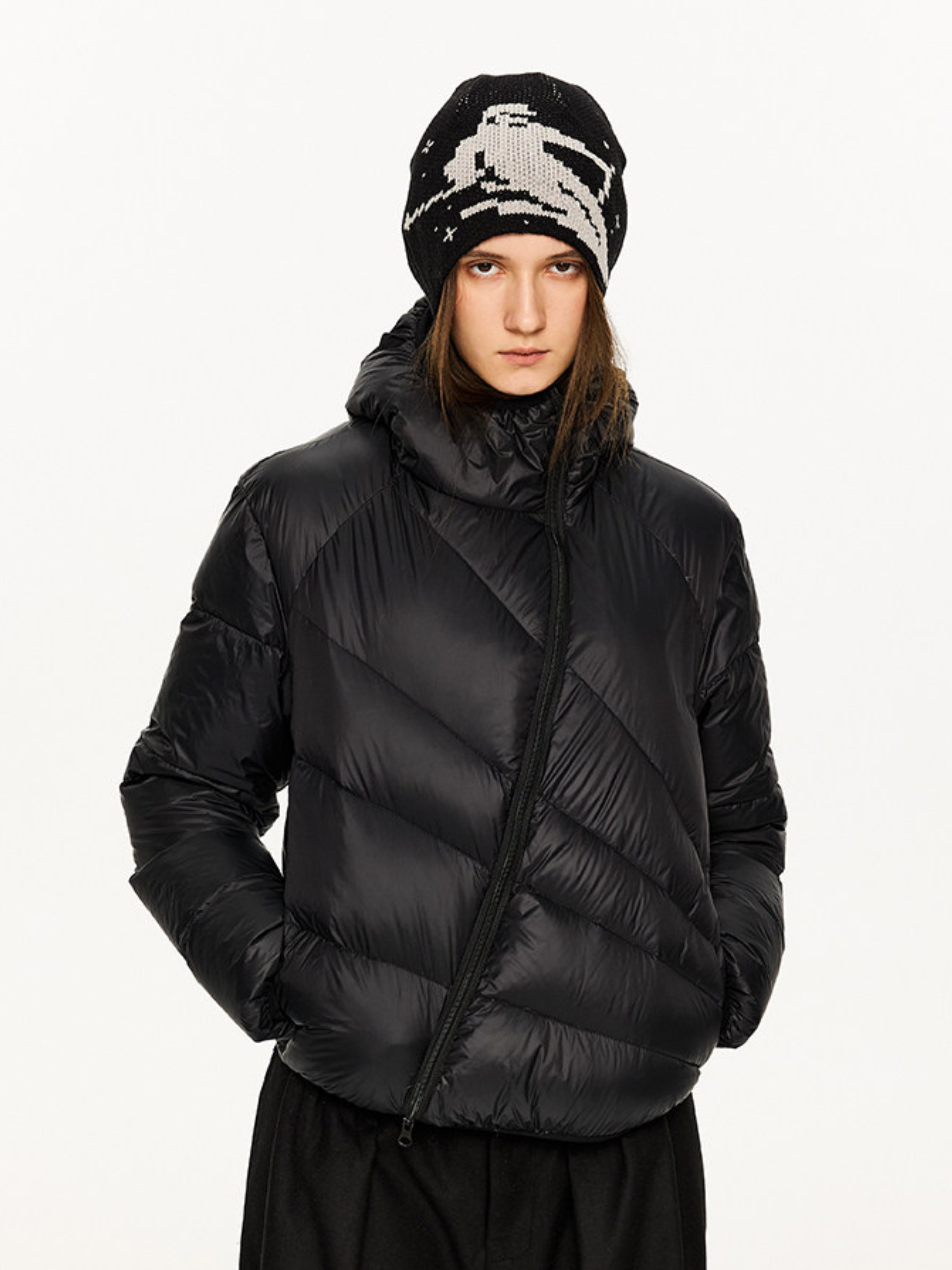 Frostfeather - Asymmetrical Zip 90% White Duck Down Jacket