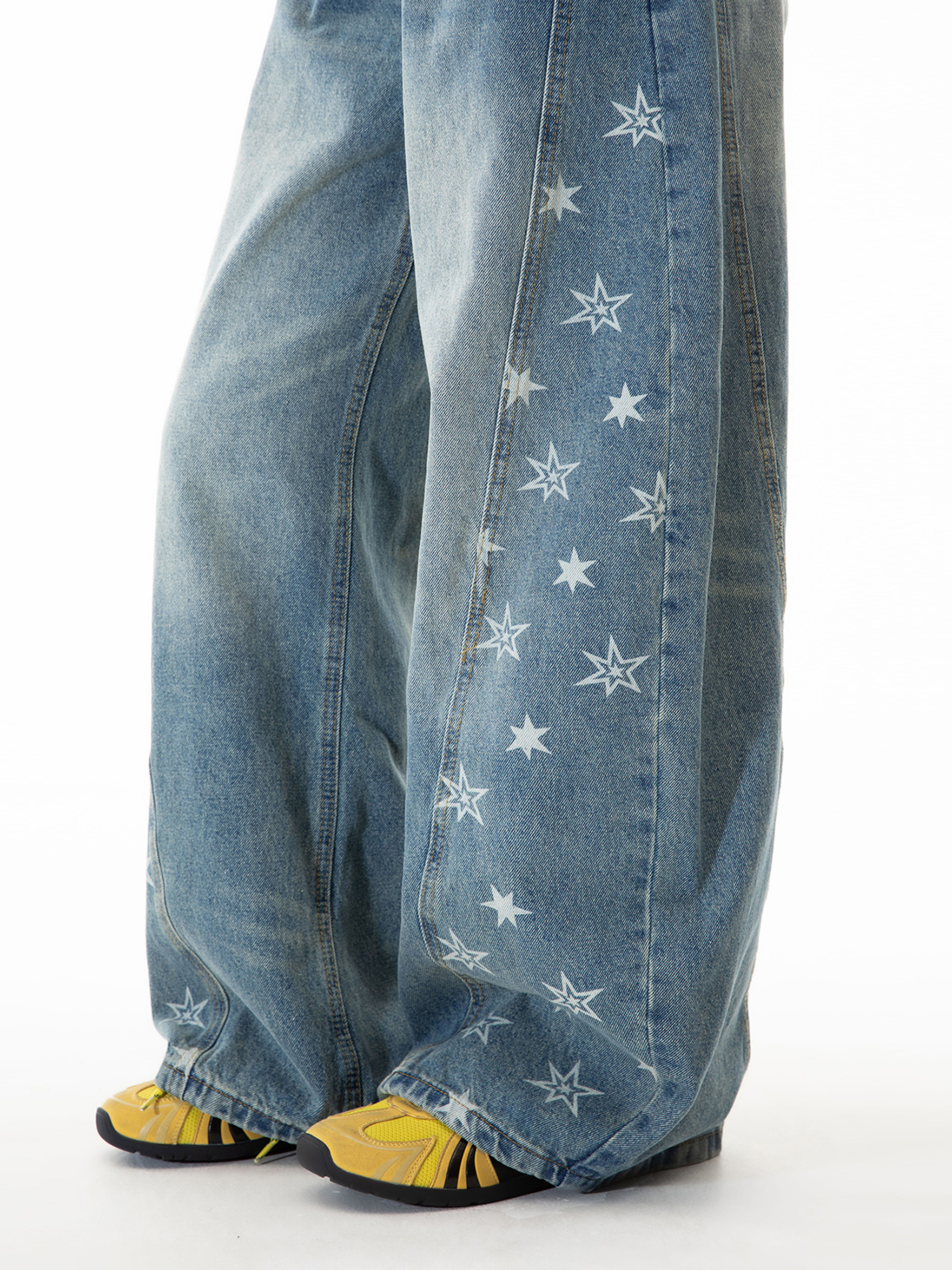Gravitas - Women's Star-Print Washed Scimitar Denim Pants