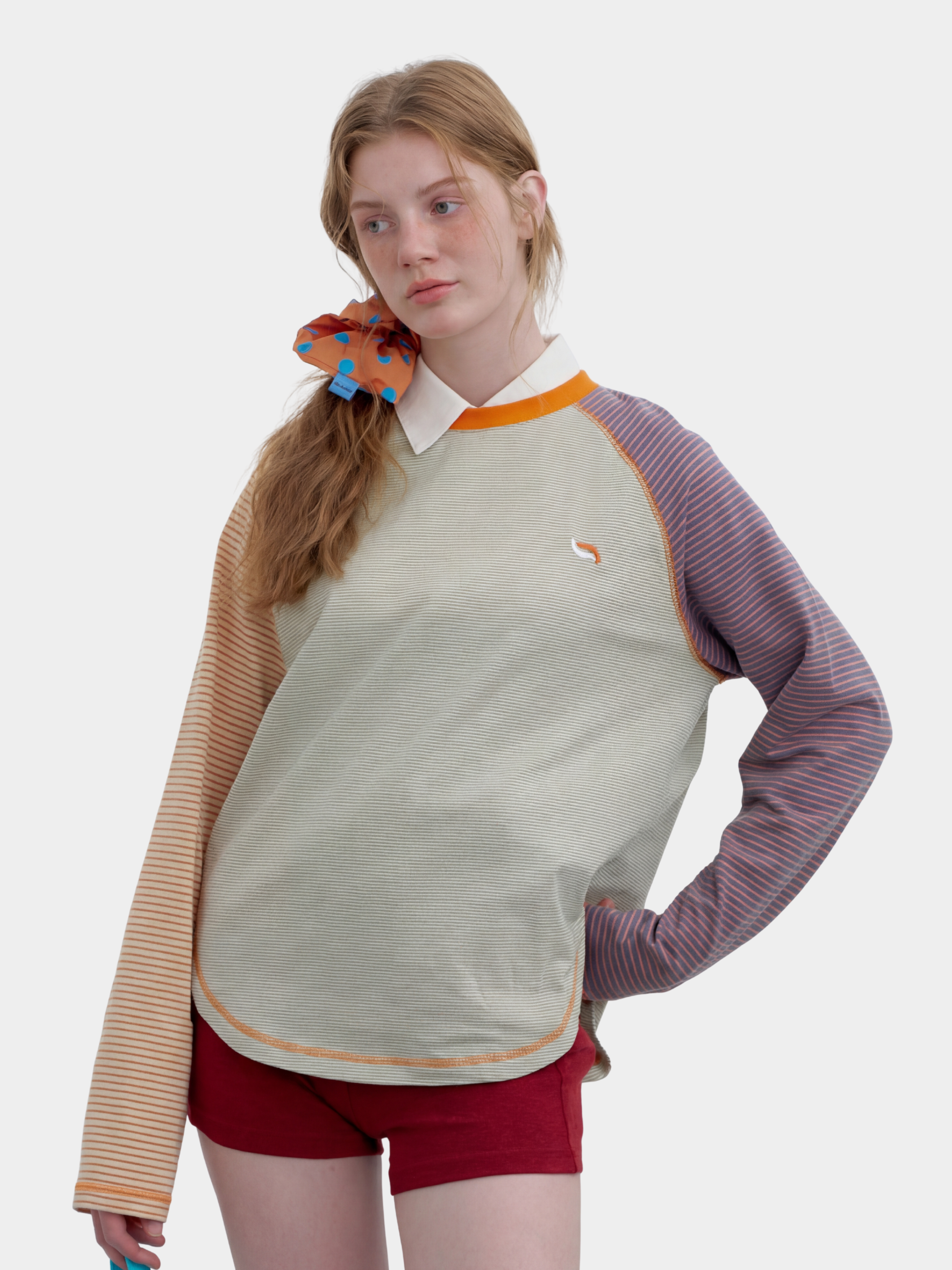 IceFlare - Women's Stripe Contrast Raglan Long-Sleeve