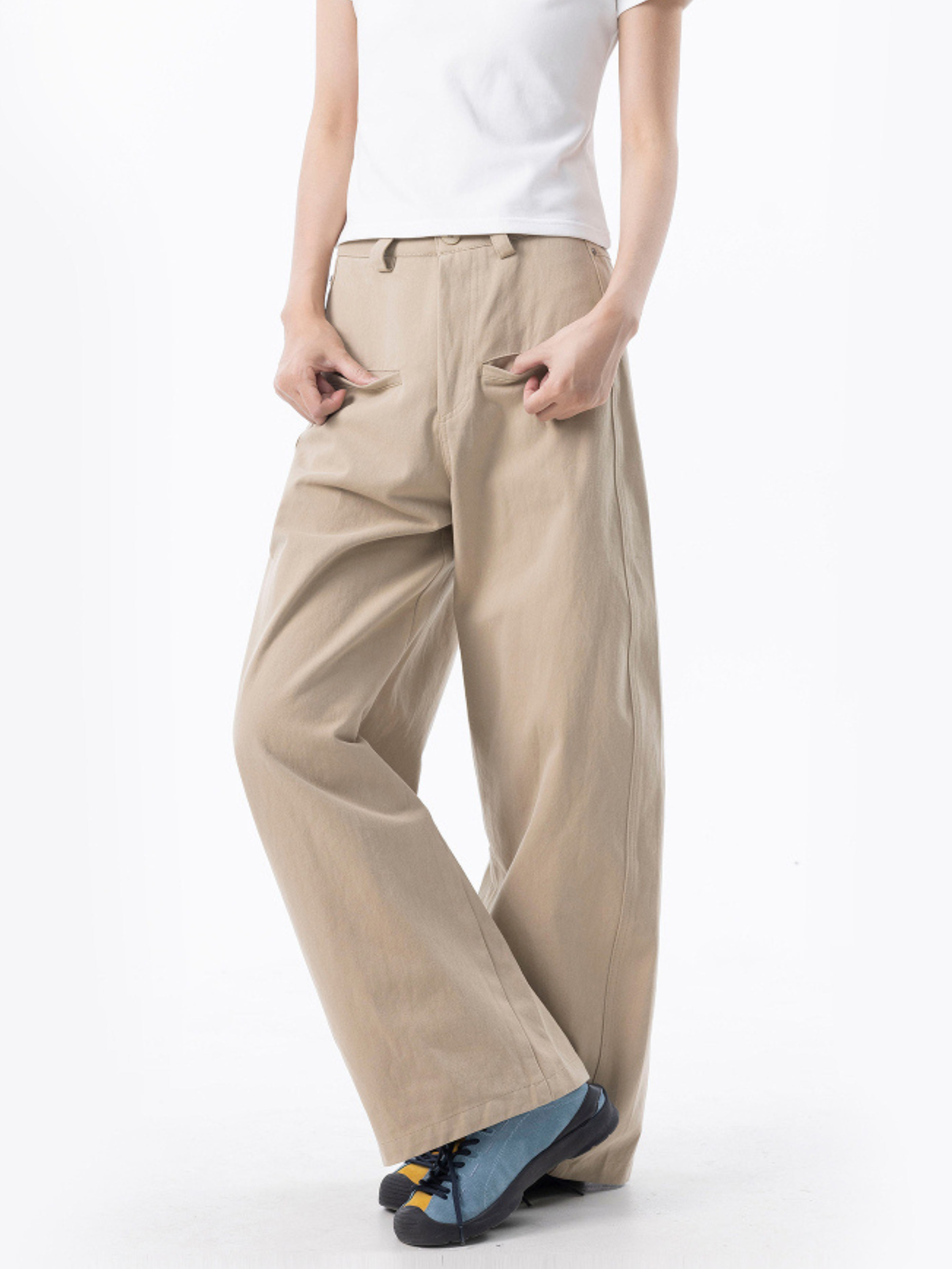 Horizontrail - Unisex Pure Cotton Relaxed Straight Blade-Cut Pants