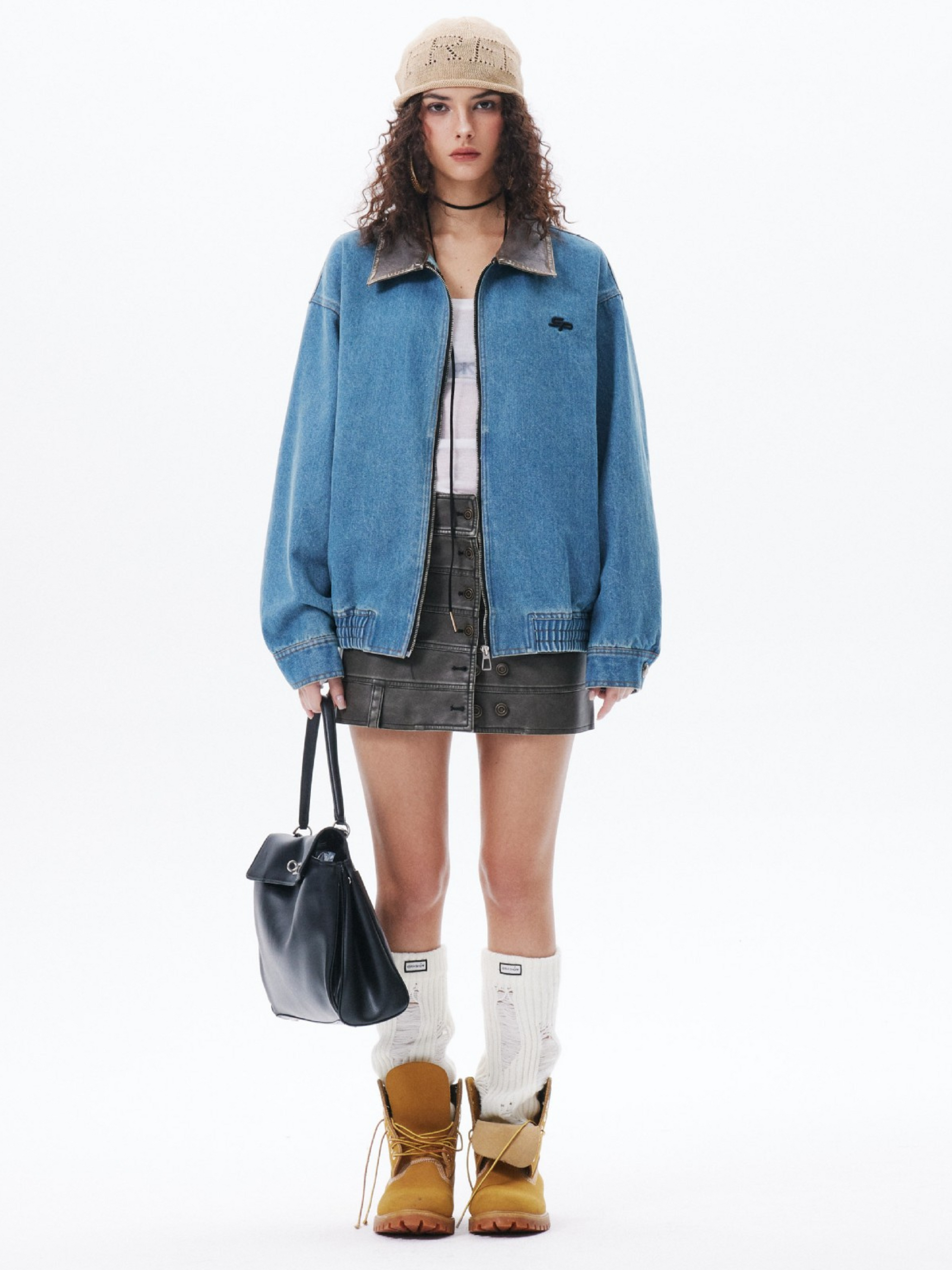 RavenLine - Women‘s Washed Denim Turndown Collar Jacket GONGGAR SPORTS