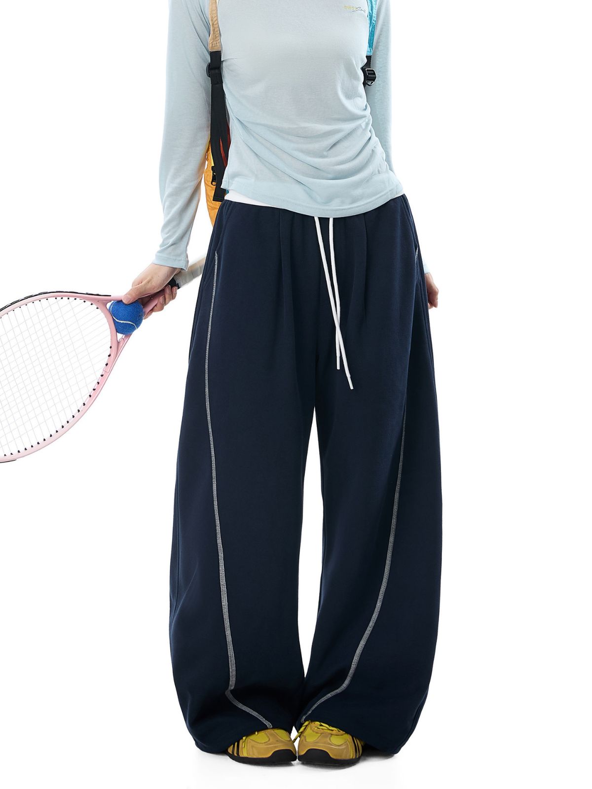 DustCloud - Women's Color-Block Curved-Leg Relaxed Sweatpants