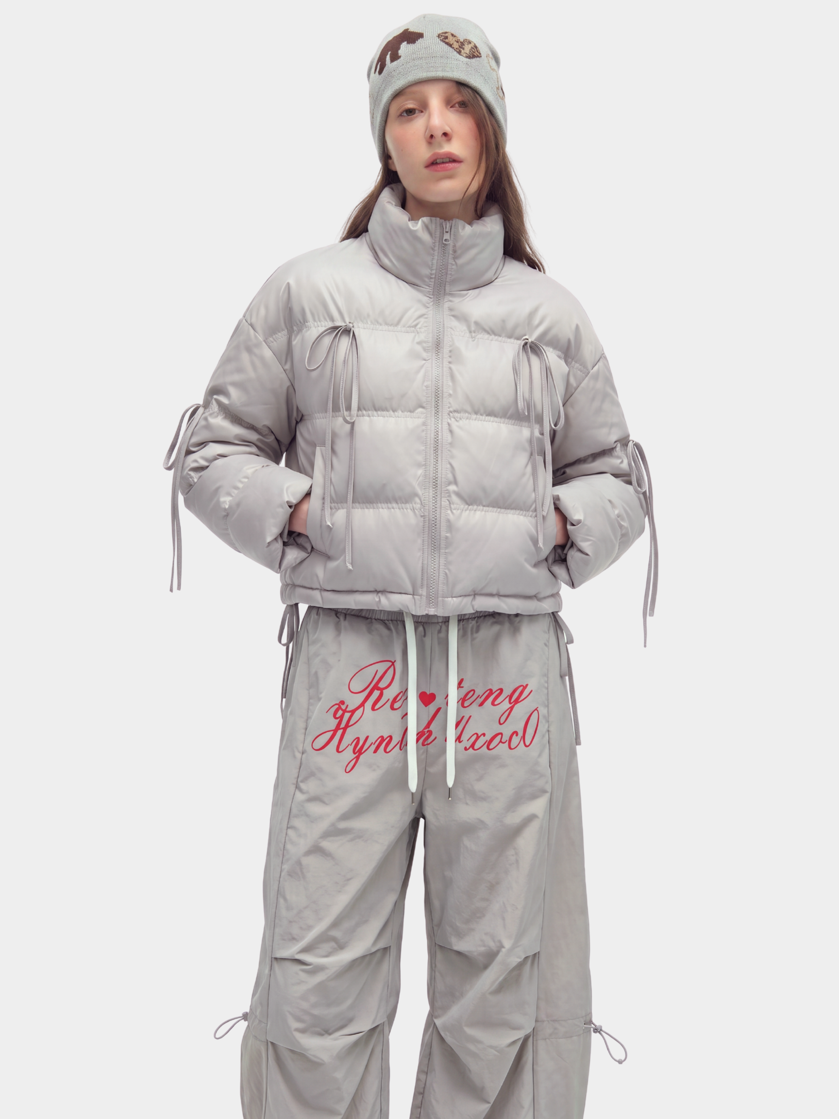 RavenMark - Women‘s Tassel Tie-Front Short Padded Jacket