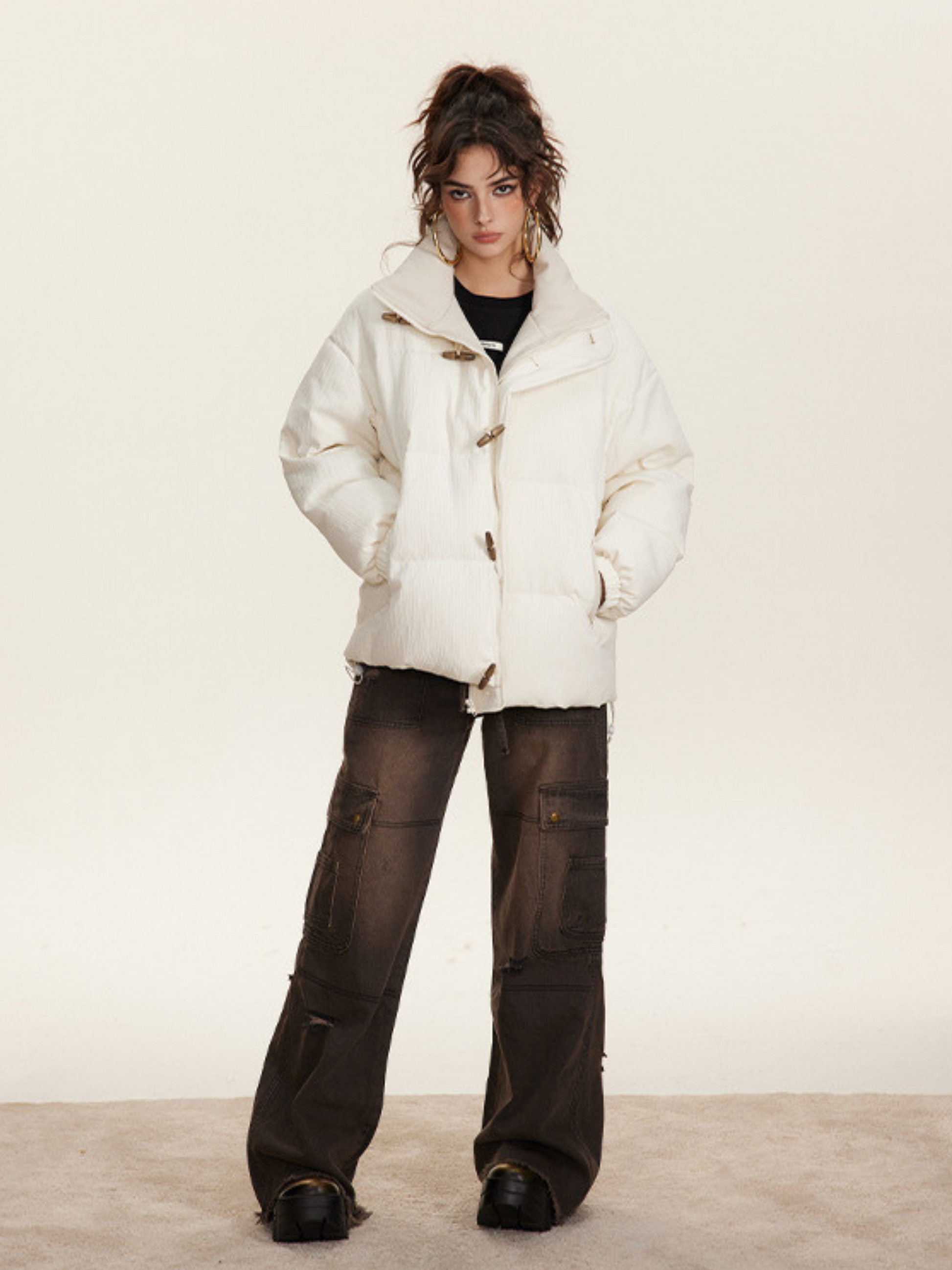 Peakrise - Women‘s Toggle Closure 90% White Duck Down Puffer Jacket GONGGAR SPORTS