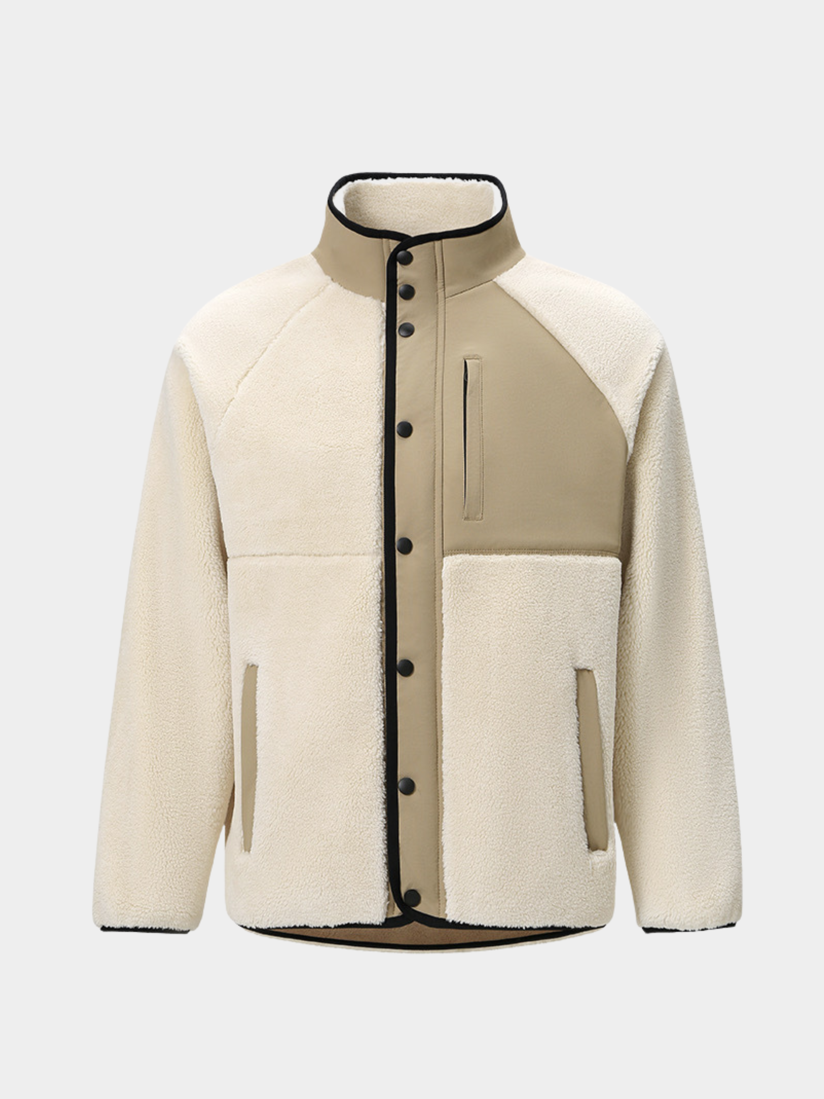GlowBag - Men's Faux Shearling Thermal Stand Collar Jacket