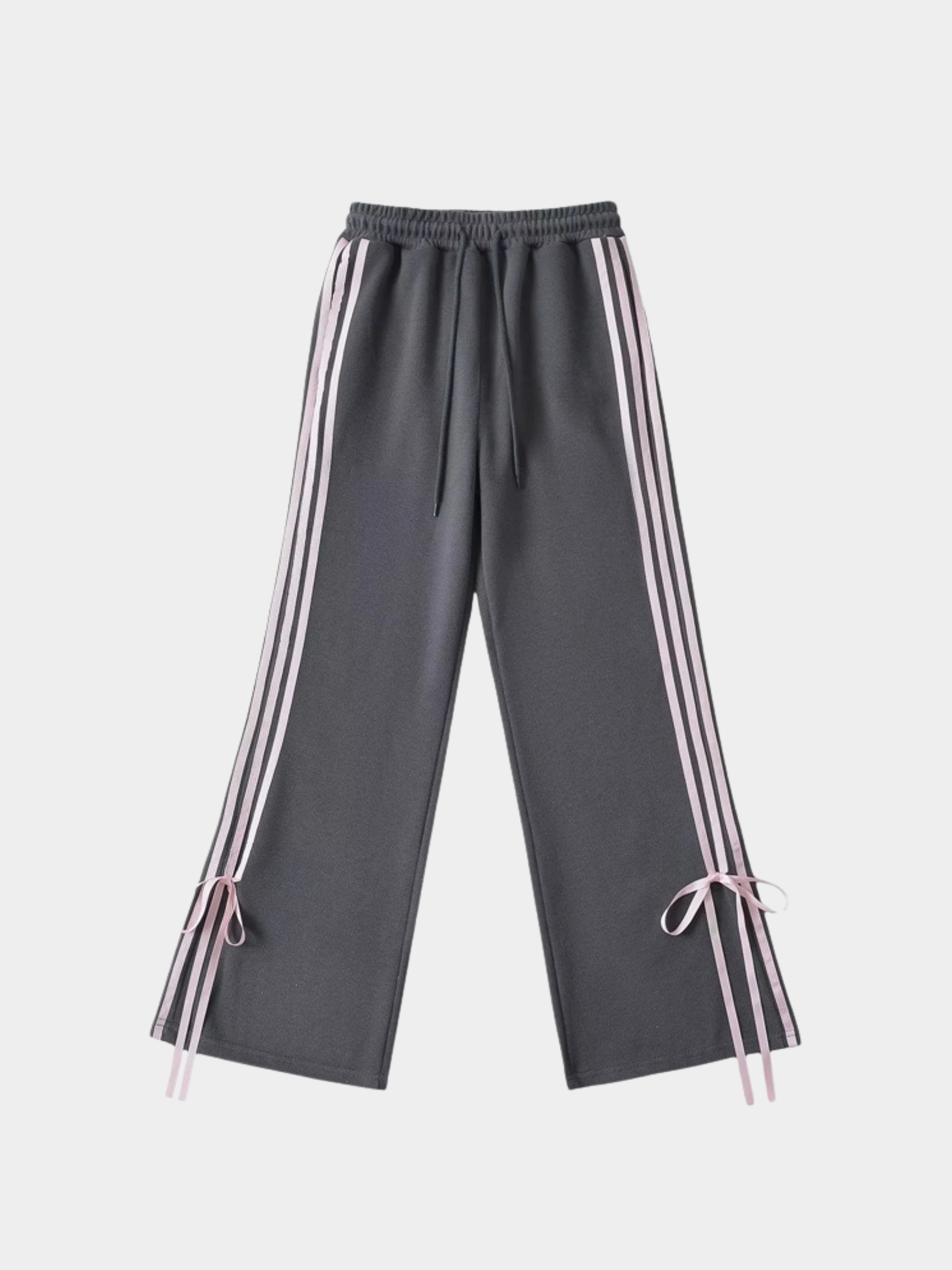 WolfTrail - Women's Side-Stripe Bow Detail Flared Pants