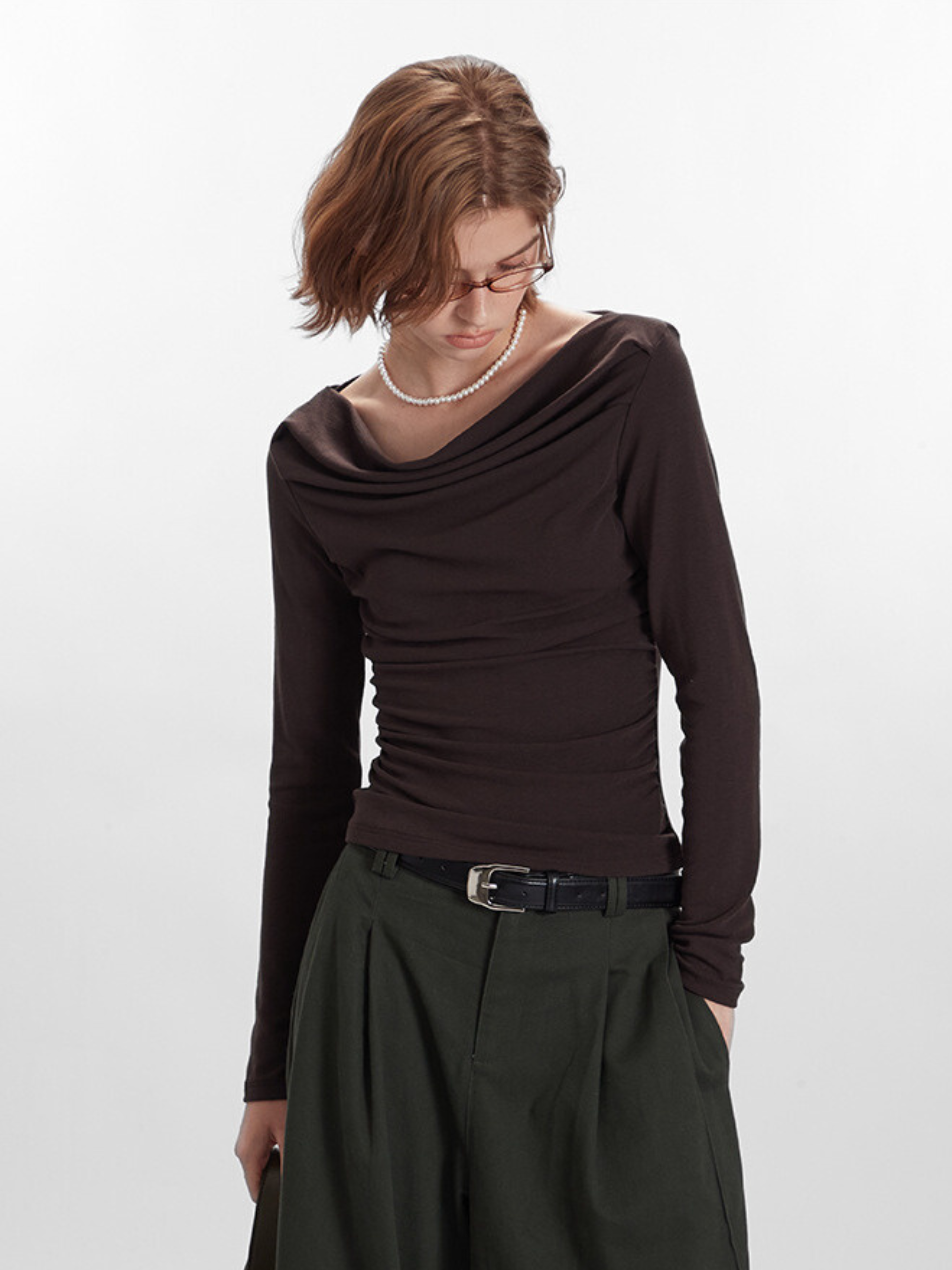 Timberfall - Women's Off-Shoulder Slim-Fit Long Sleeve T-Shirt