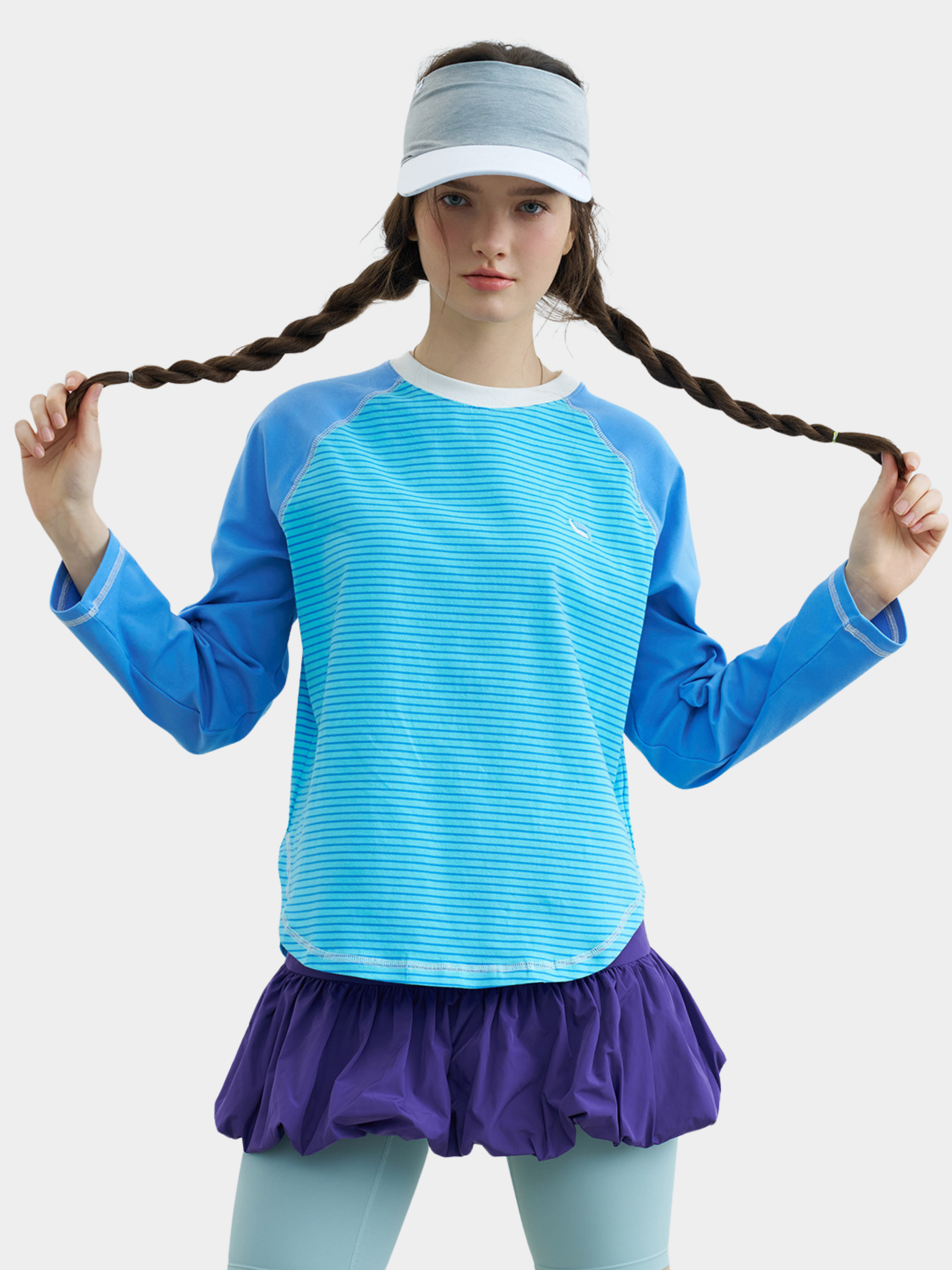 Ironholt - Women's Contrast Stripe Panel Cotton Long-Sleeve