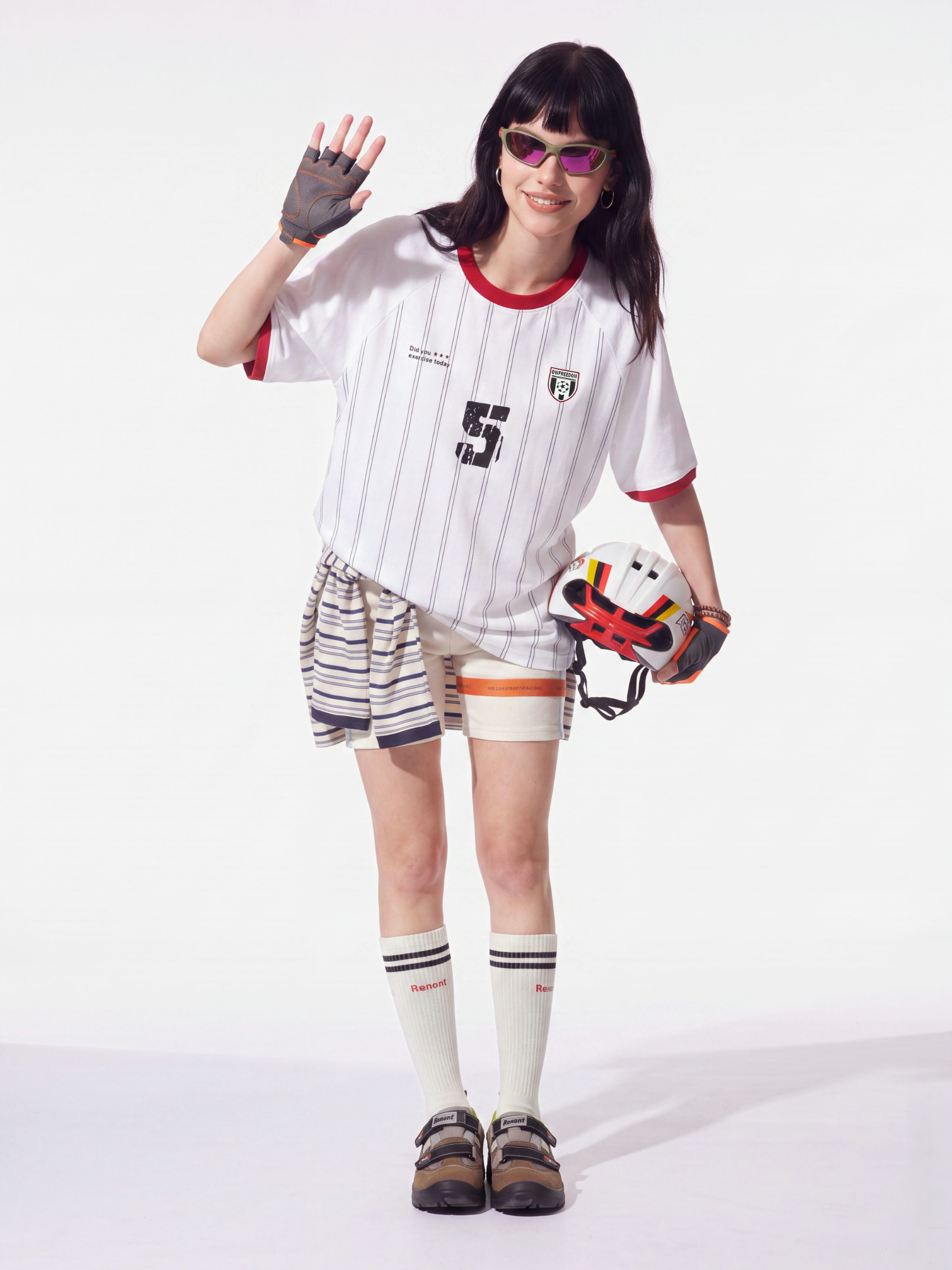 LineGlide - Women's Contrast Raglan Stripe Soccer Jersey T-Shirt