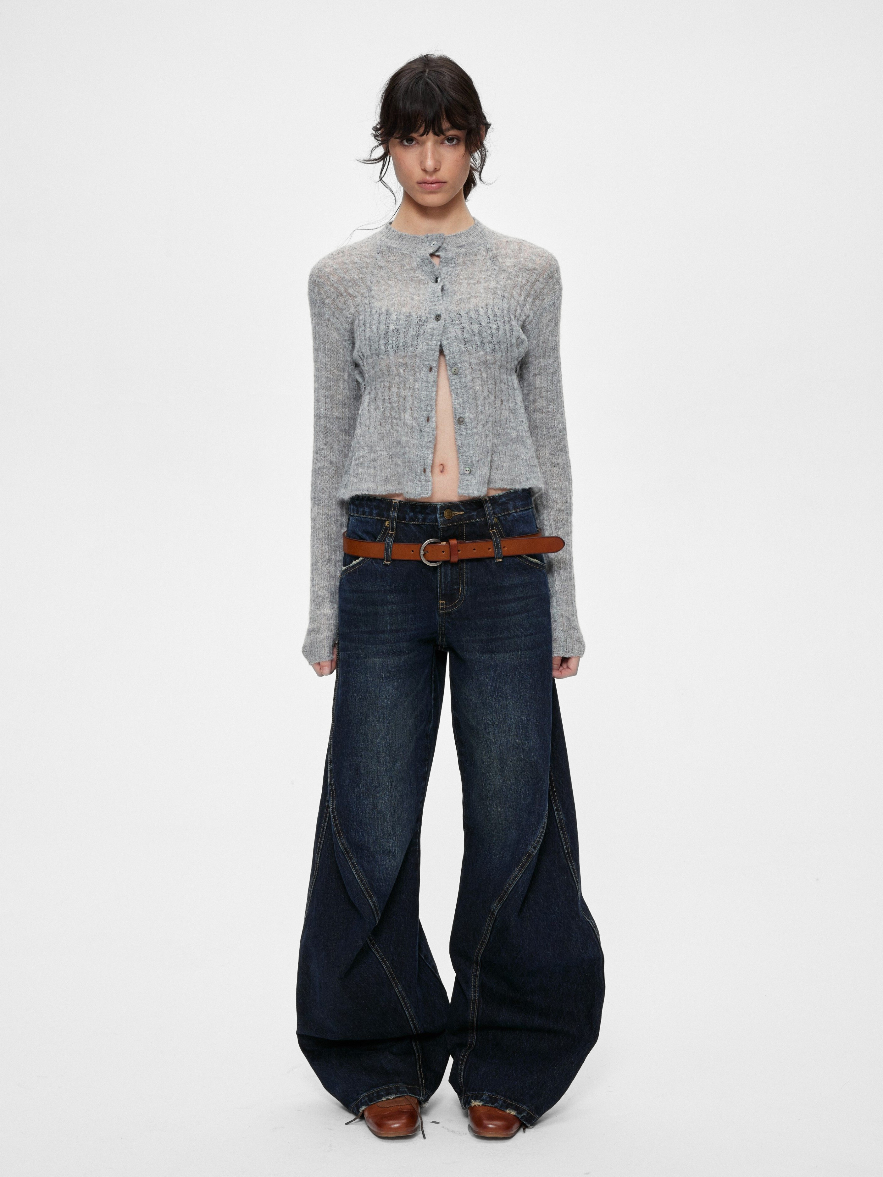 Ashglow - Women's Wool-Mohair Blend Buttoned Sweater