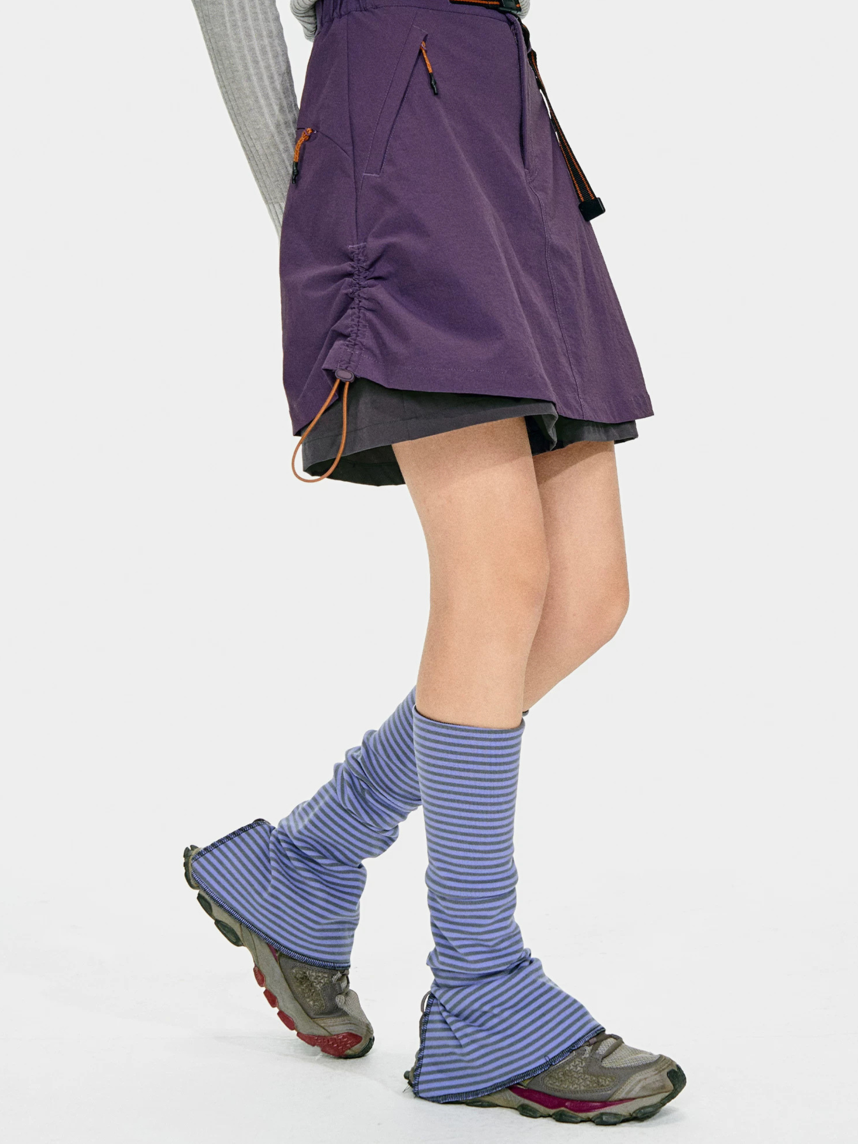 AlpPeak - Color-Block Striped Mid-Calf Leg Warmers