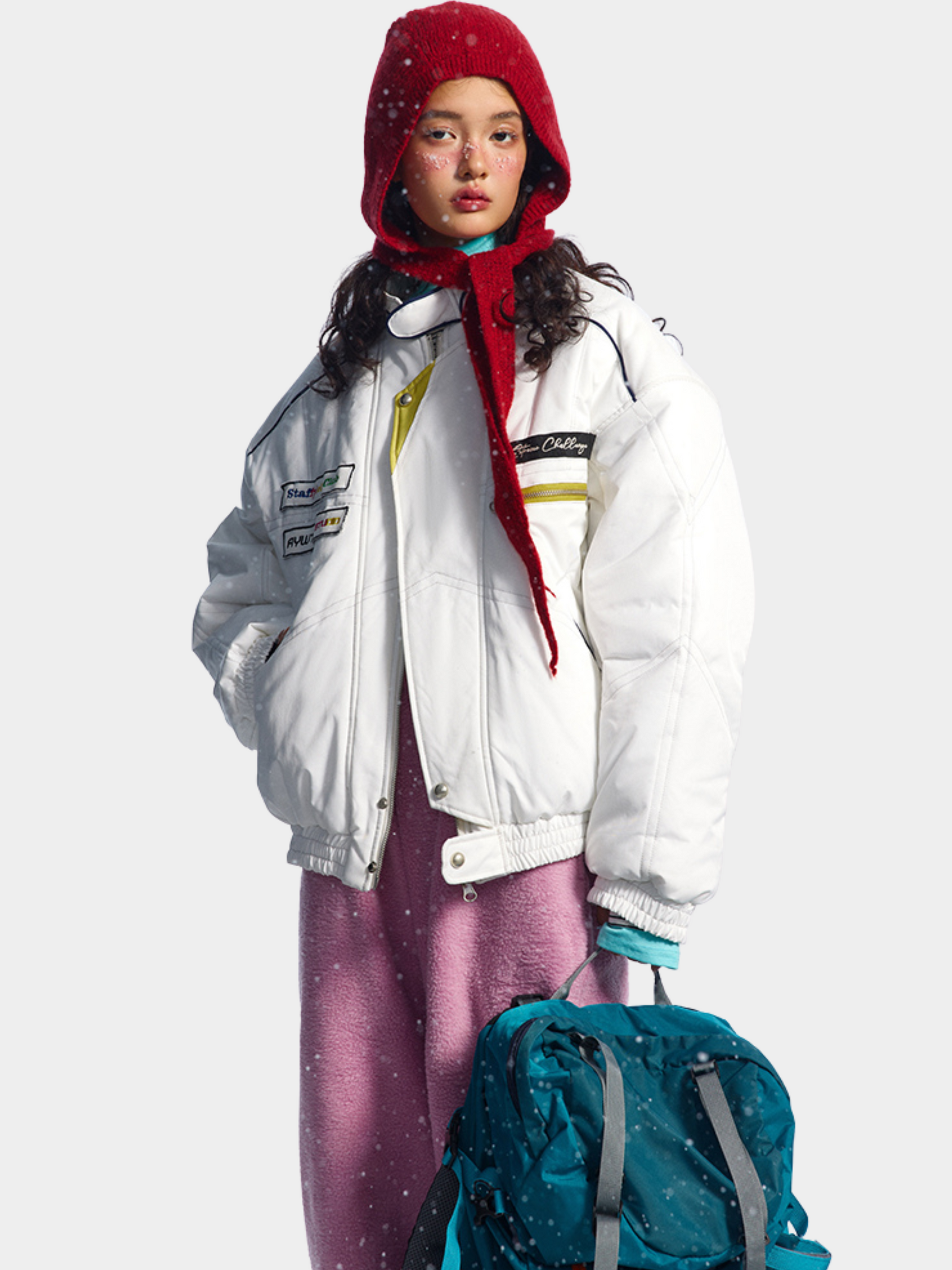 CanyonBoard - Women's Retro Badge Racer-Inspired Padded Jacket GONGGAR SPORTS