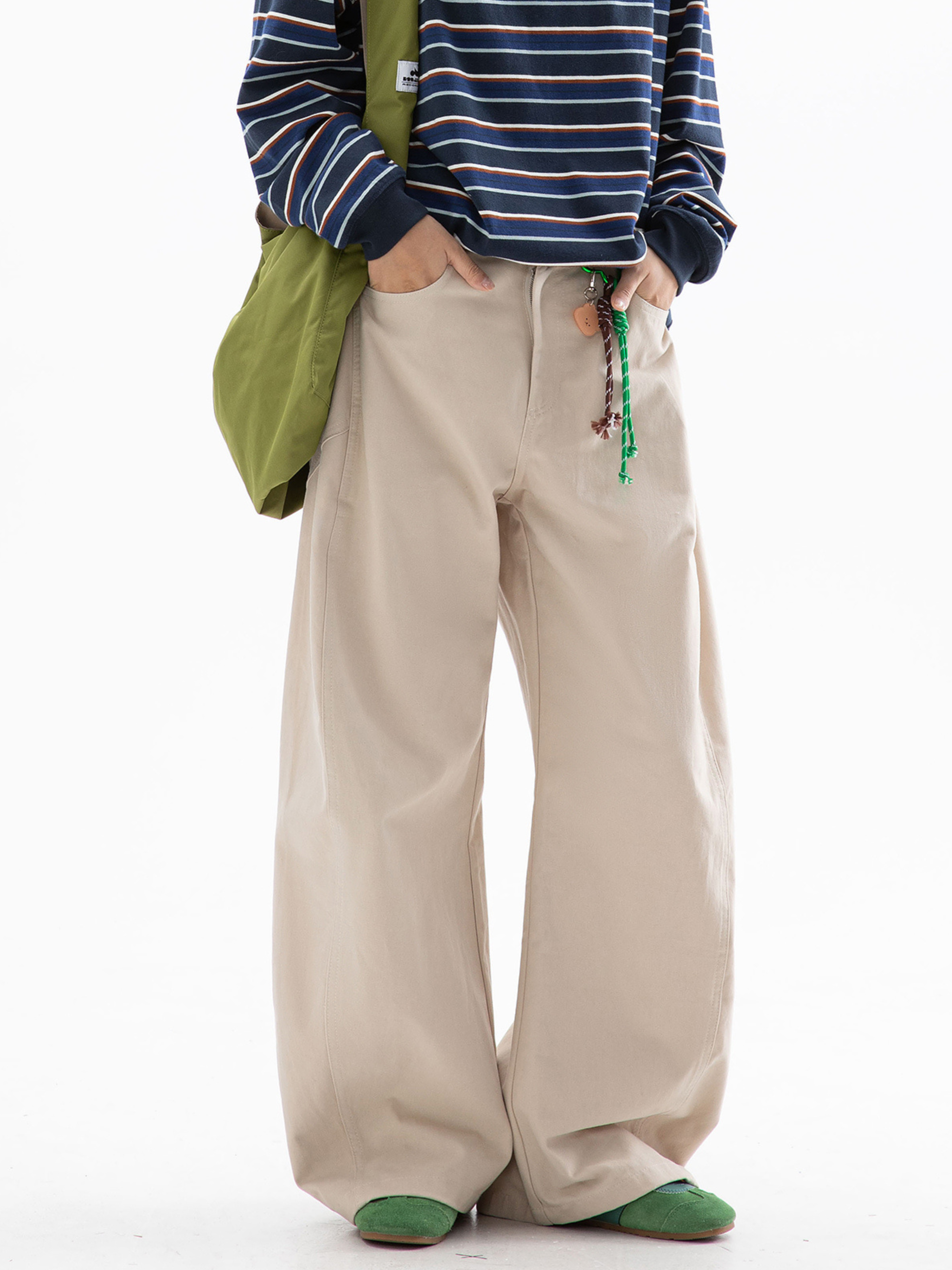 EchoStep - Unisex Pure Cotton Straight-Leg Curved Seam Pants