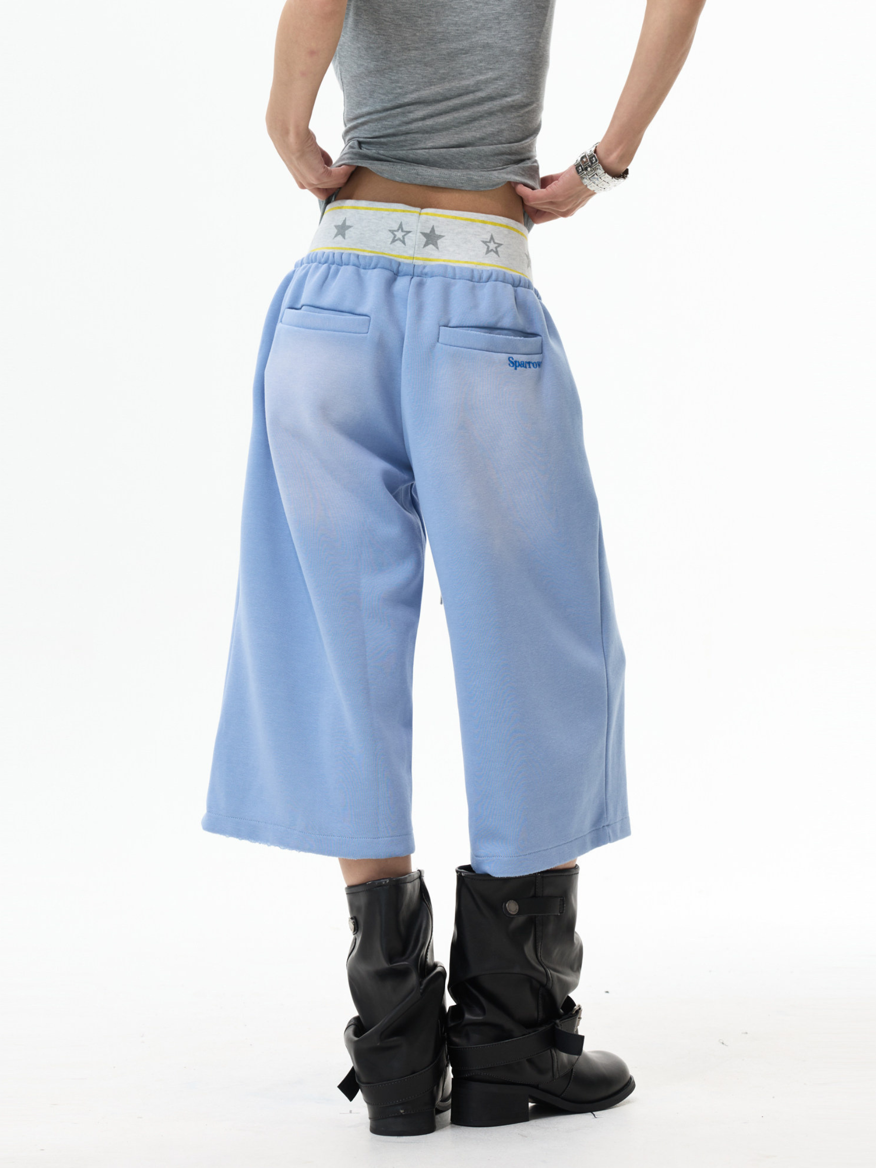 SprintCut - Women's Star Ribbed High-Waist Mid-Length Shorts