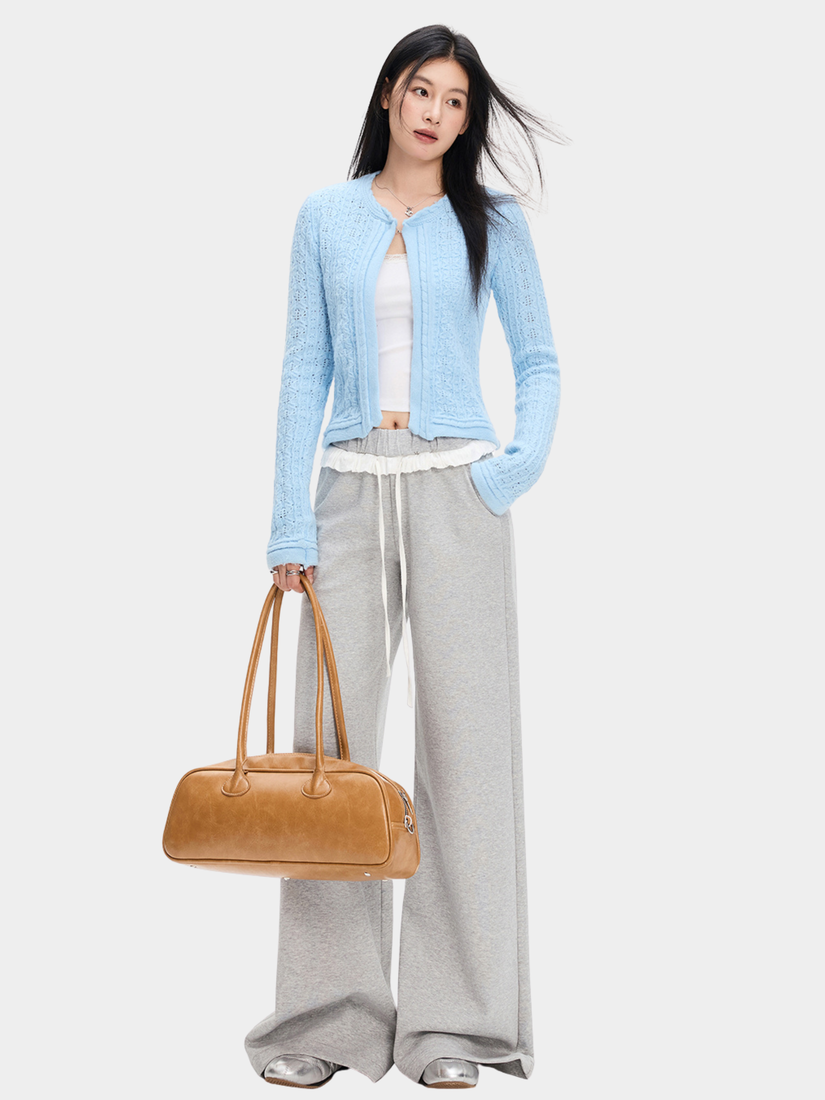 StoneDash - Women's Contrast Trim Stretch Flared Pants