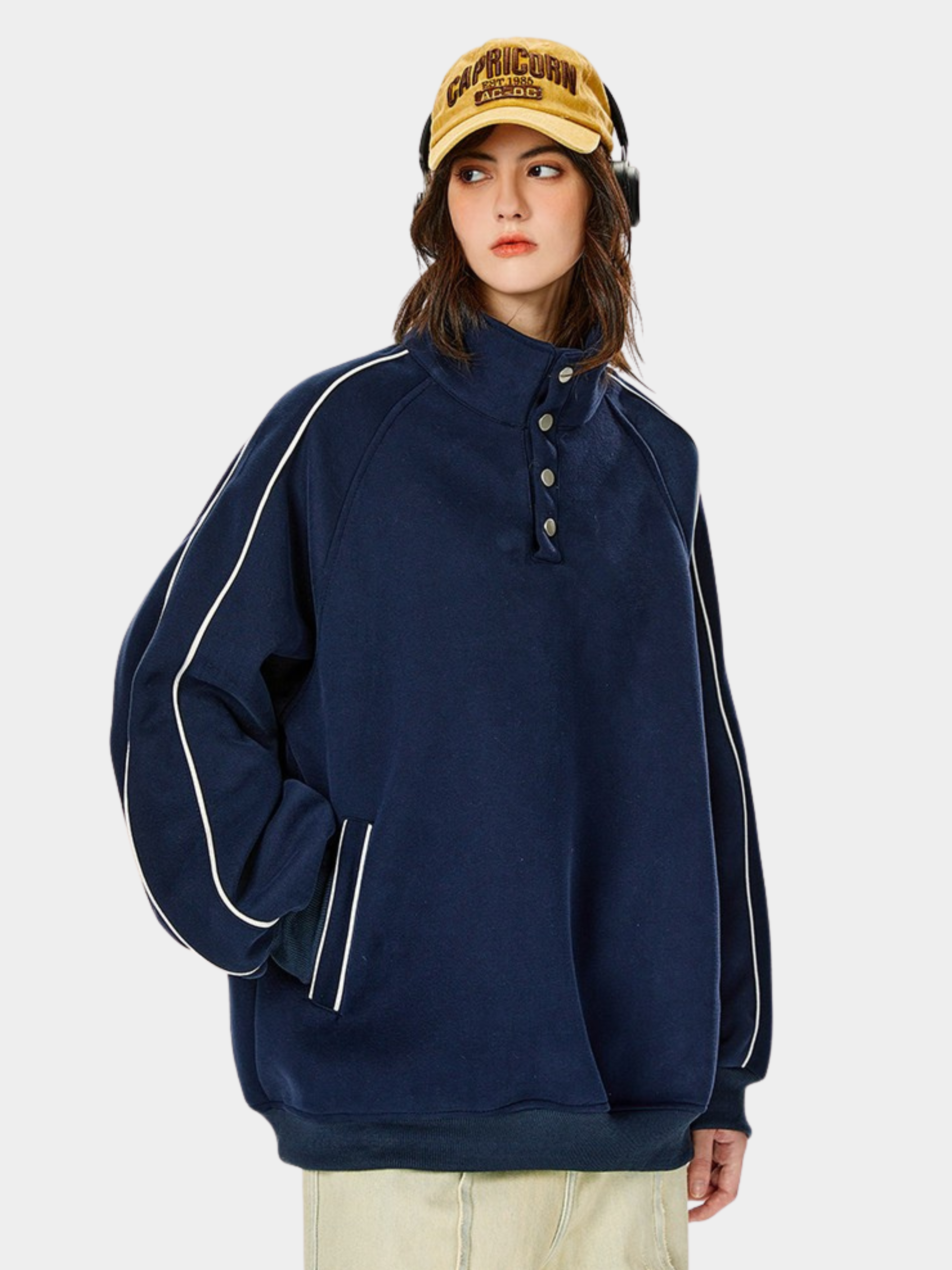 Moonbloom - Women's Stand Collar Sweatshirt Jacket