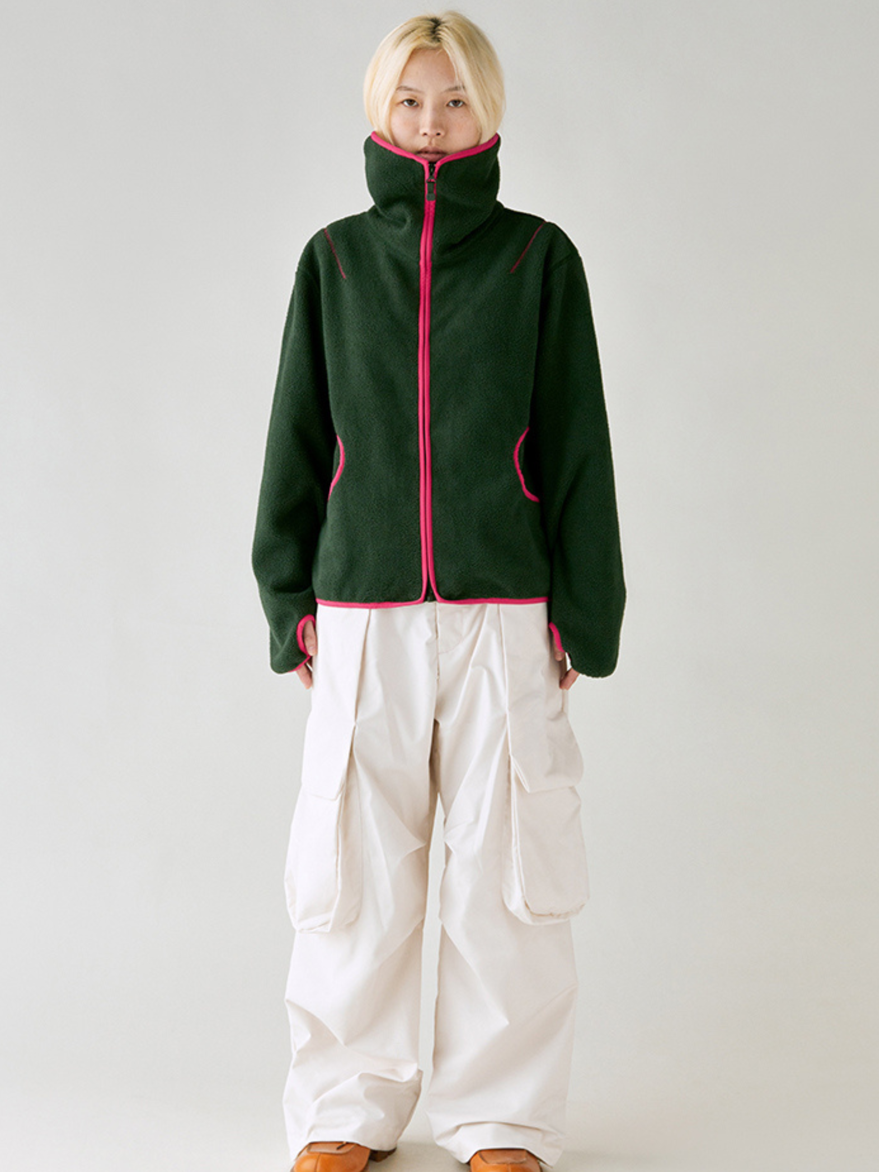Backpack - Women's High-Collar Fleece Jacket