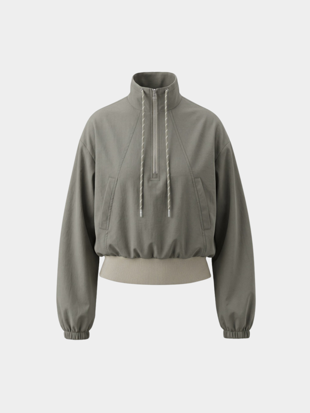 TuckDrift - Women's Cropped Stand Collar Half-Zip Jacket