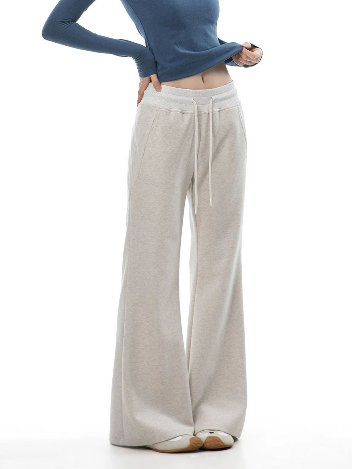 Slatepath - Women's Draped Cotton-Blend Slight Flare Yoga Pants
